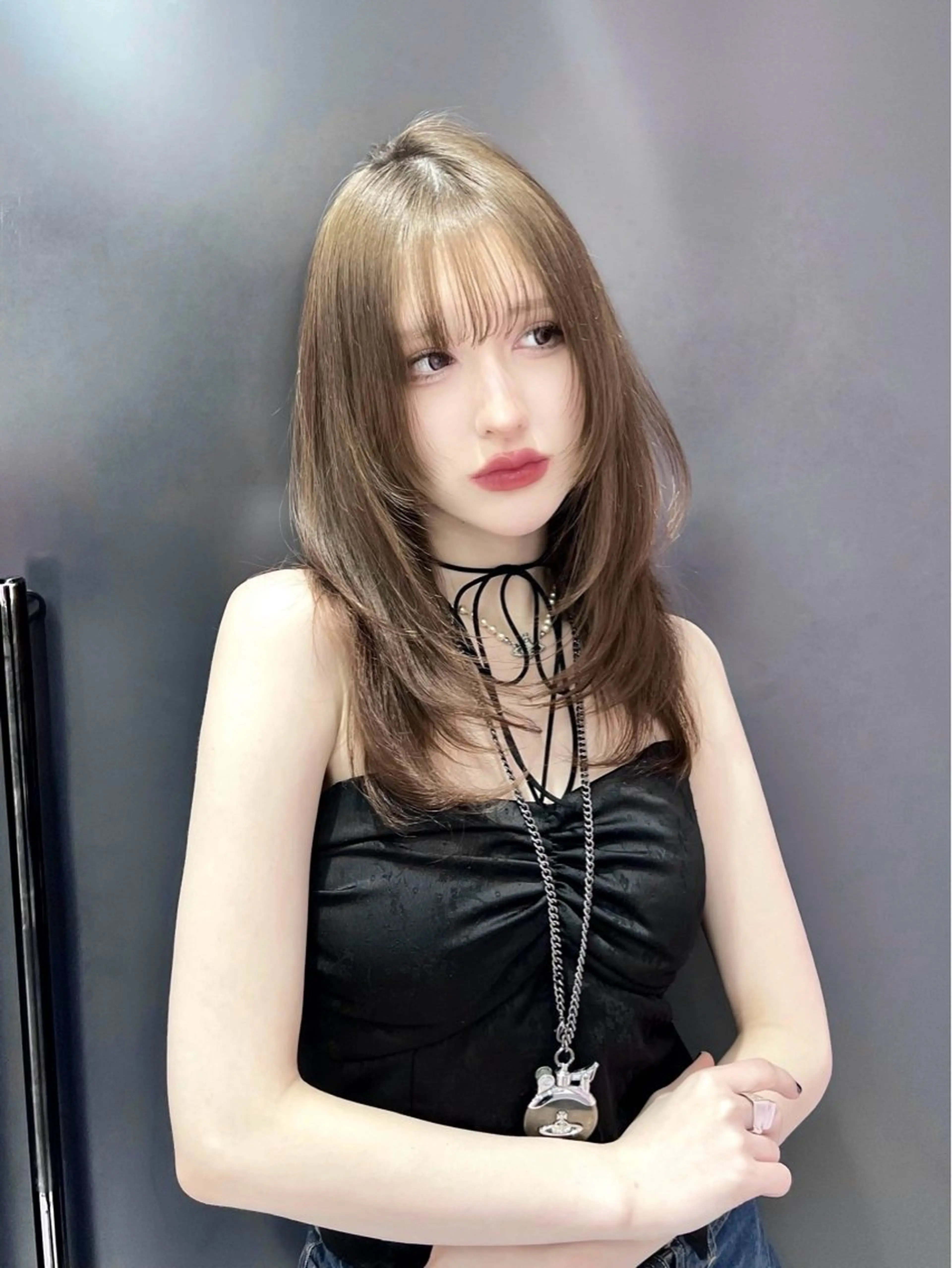 ミディアム 韓国/縮毛矯正/ カンタのヘアスタイル