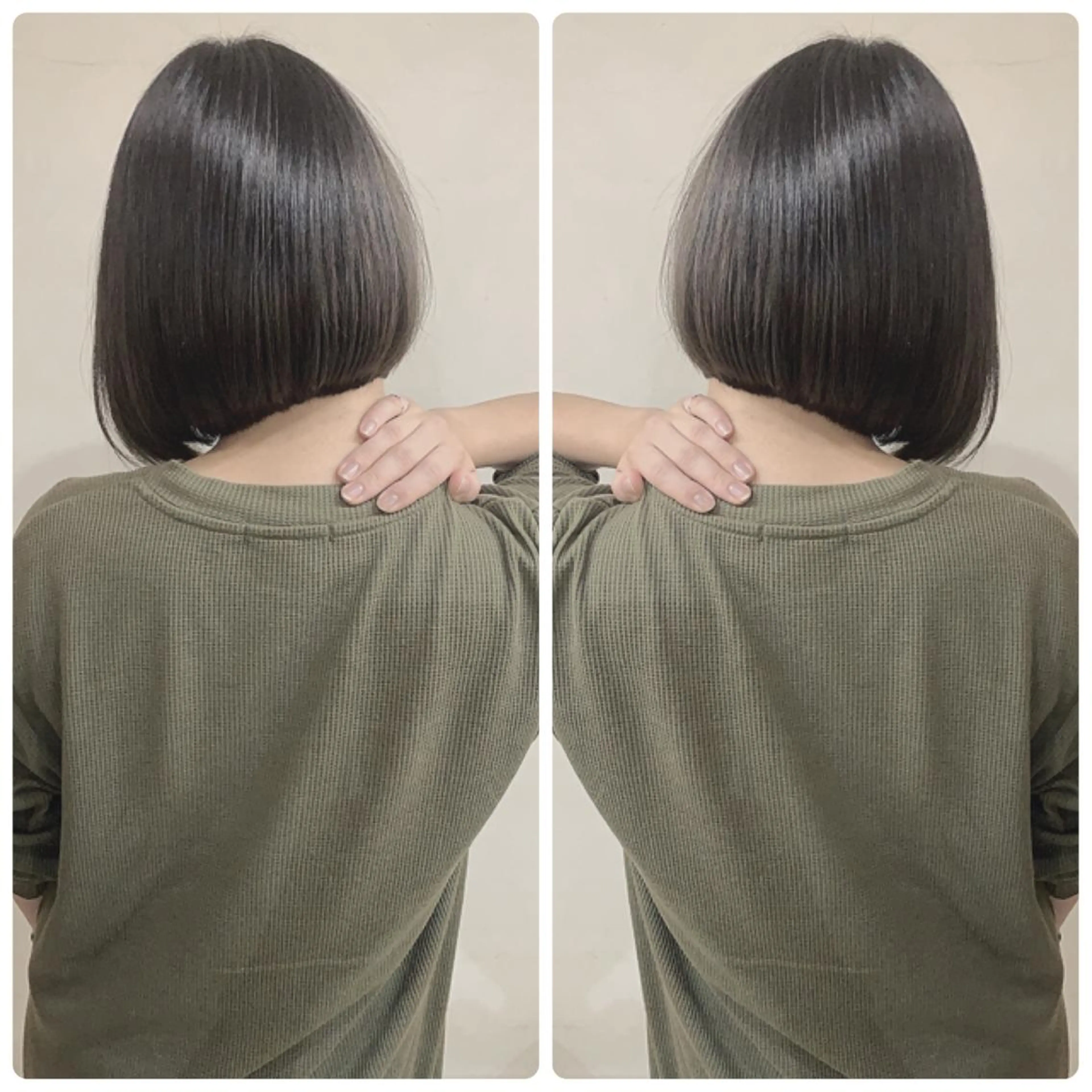 ショート カラー バレイヤージュ ベージュカラー グラデーションカラー ハイライトカラー オリーブカラー カット ヘアカラー 京都大人女性ショート 徒歩1分/秋山のヘアスタイル