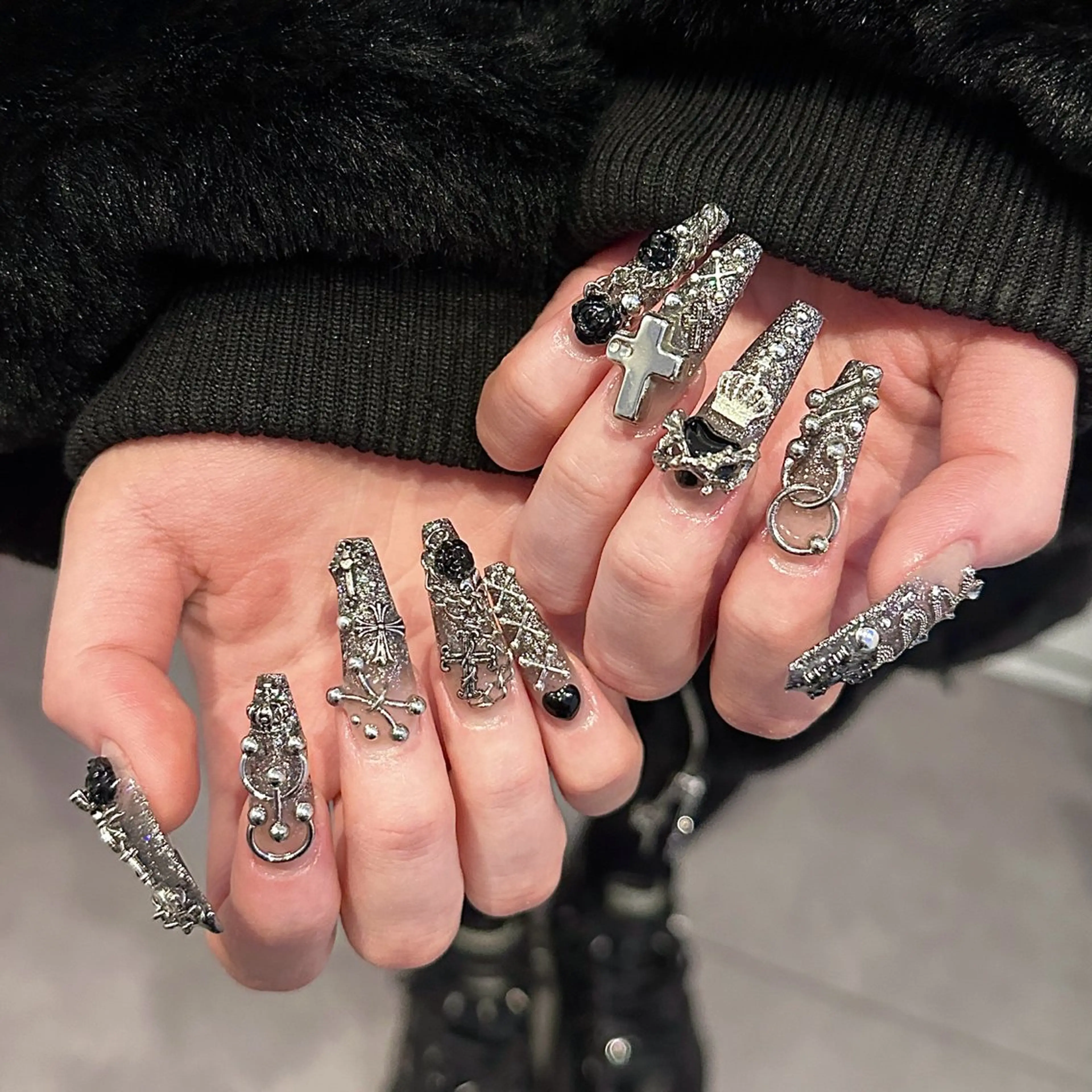 【ミニモ学割】チップ長さだしアート10本+無料パーツ乗せ放題☆.*˚の写真