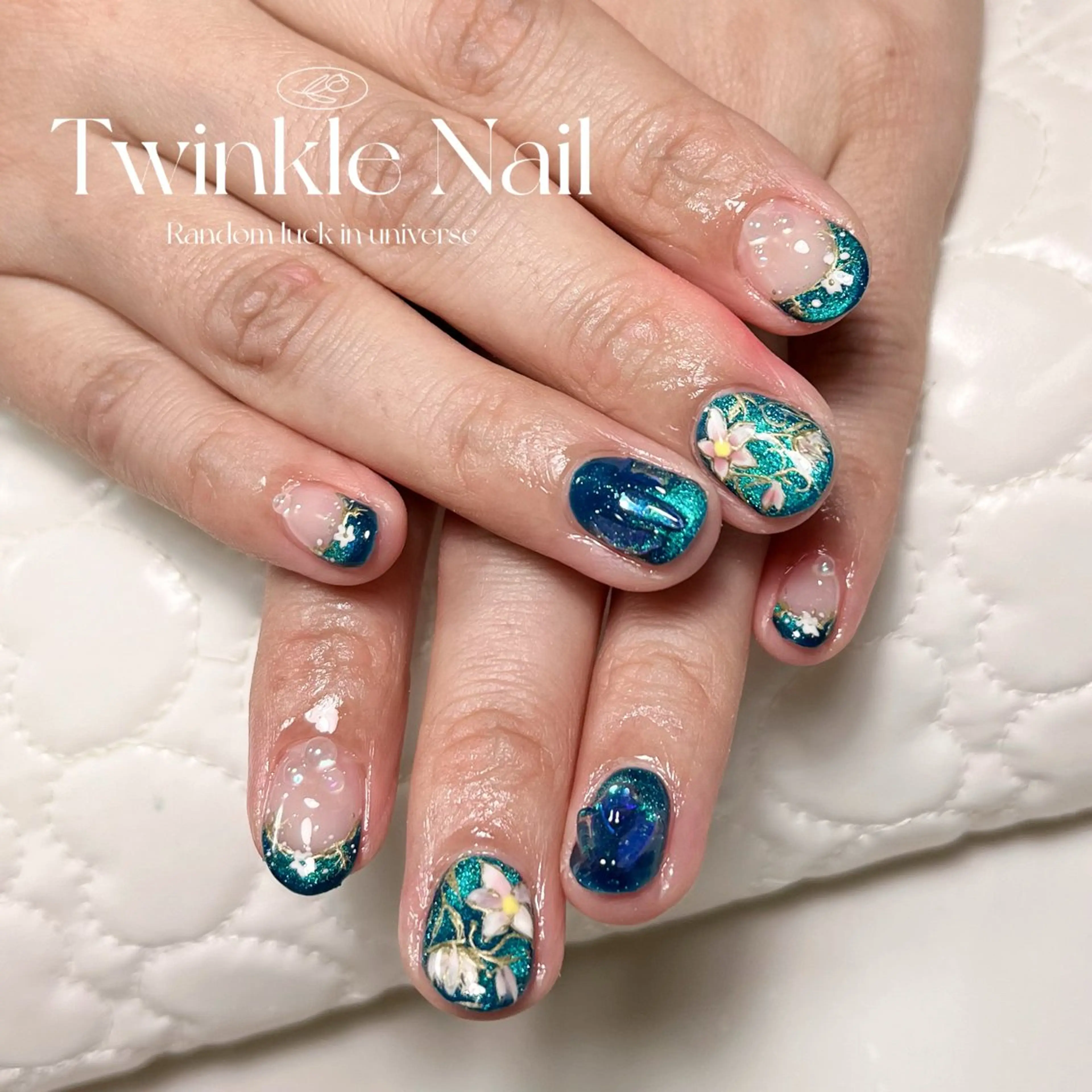 ネイル フラワーネイル キラキラネイル マグネットネイル Twinkle Nail Kuboのネイルデザイン