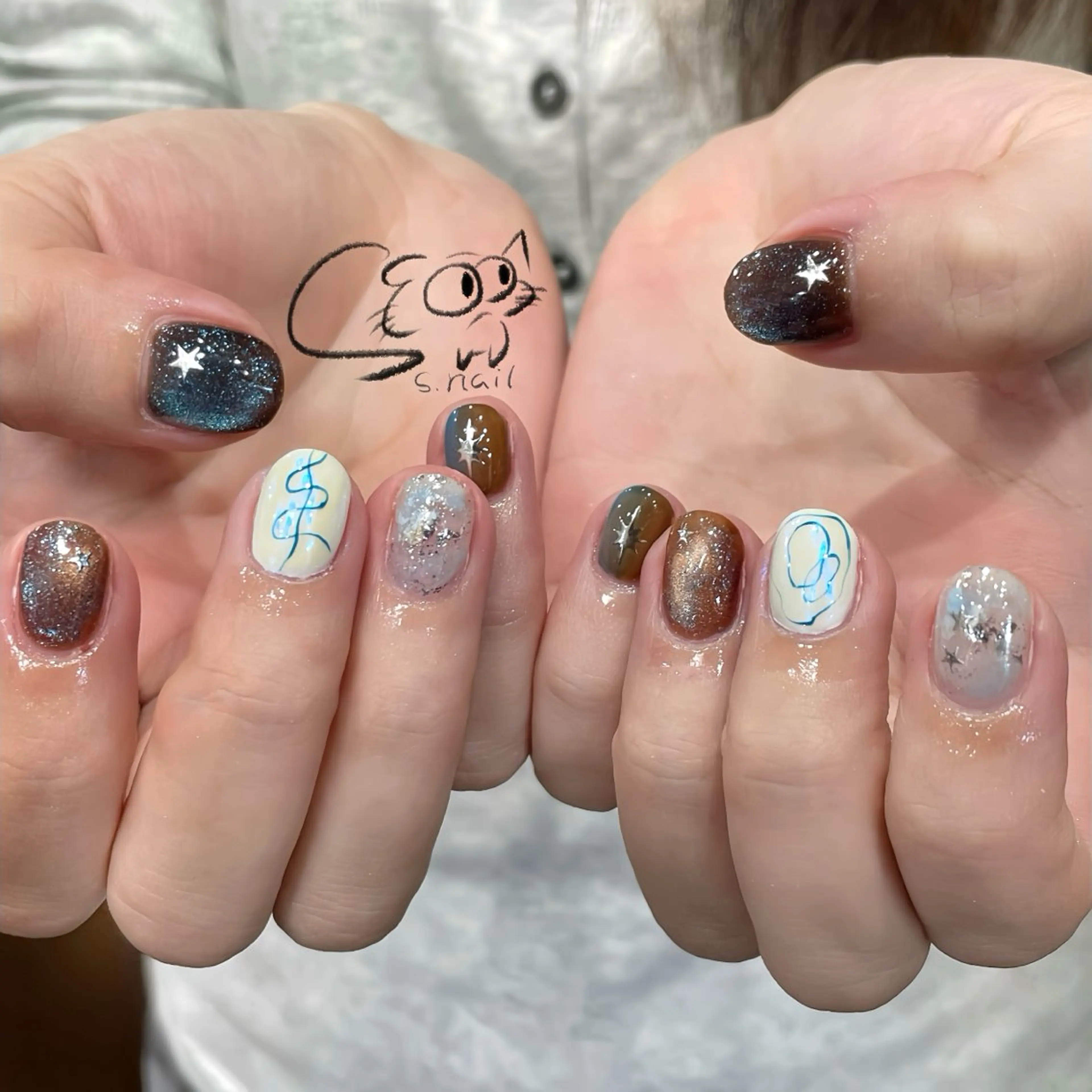ネイル チークネイル フレンチネイル グラデーション マグネットネイル ワンカラーネイル ハンドネイル S.nail所属・S.nail _のネイルデザイン