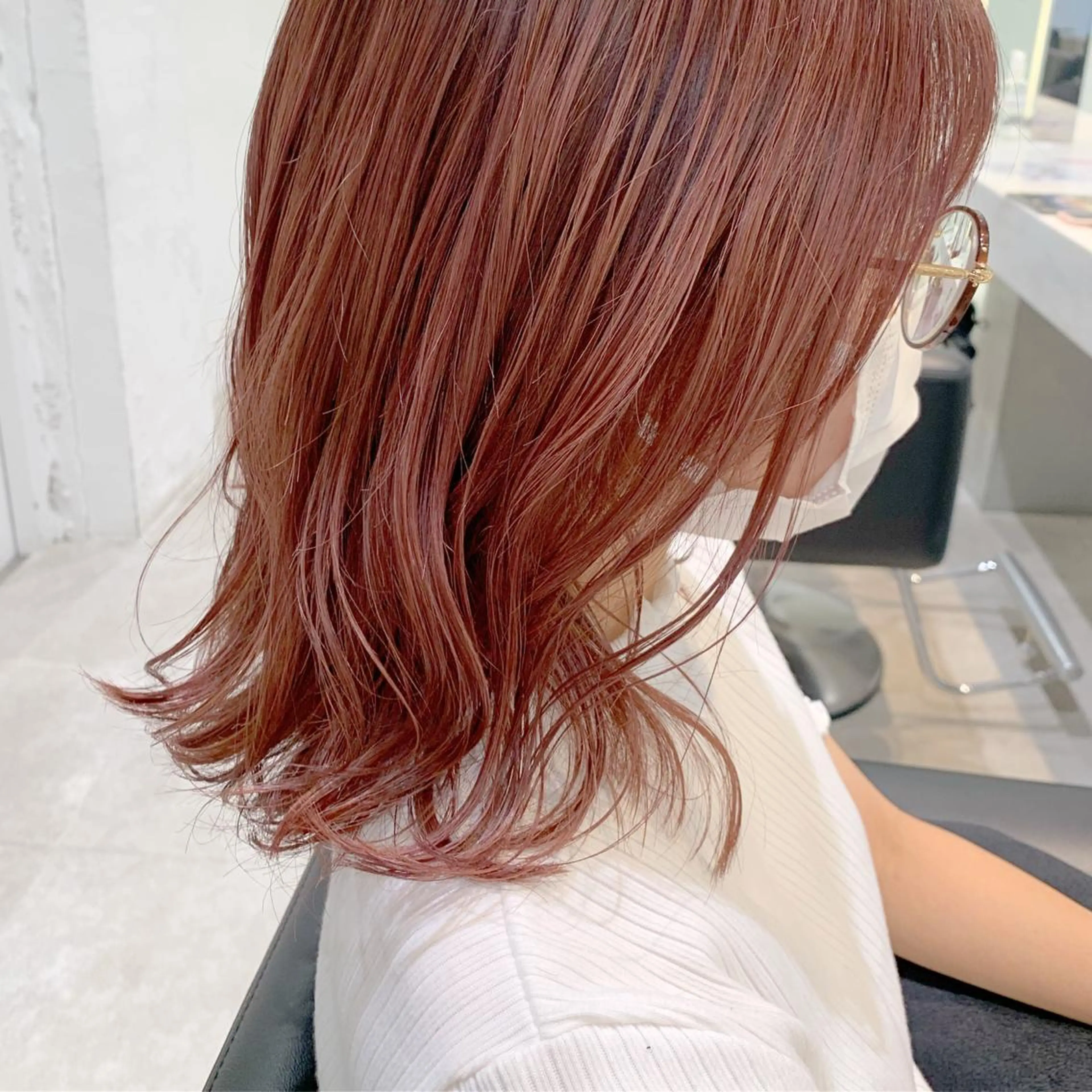 セミロング カラー ヘアアレンジ ピンクカラー 🫧透明感カラー/ ボブ/小笠原汐海🪽のヘアスタイル