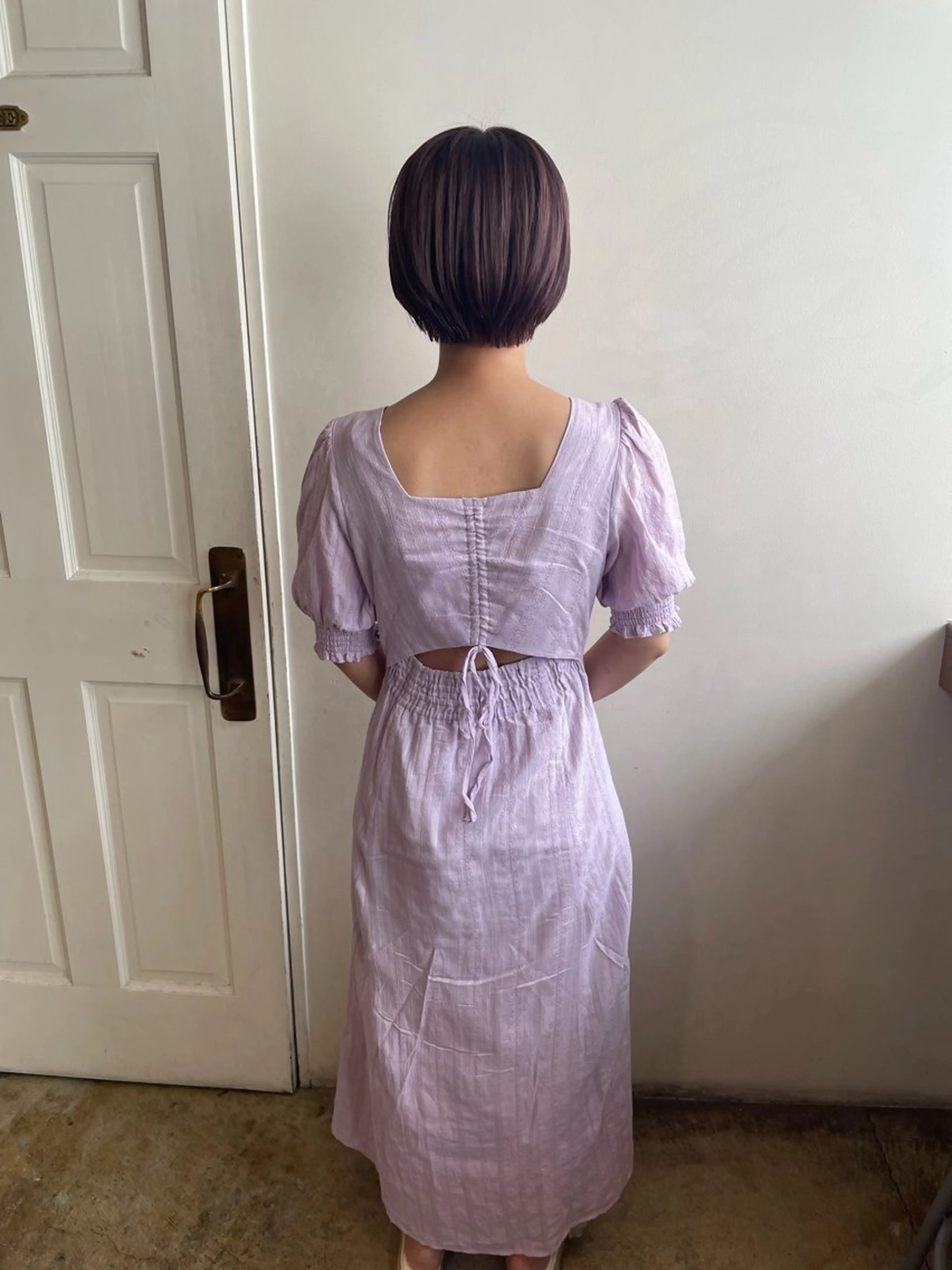 ショート カラー ショートボブ ラベンダーカラー パープルカラー ボブ ショートヘア カット ヘアカラー トリートメント MIOベージュカラー 柔らかいカラーのヘアスタイル