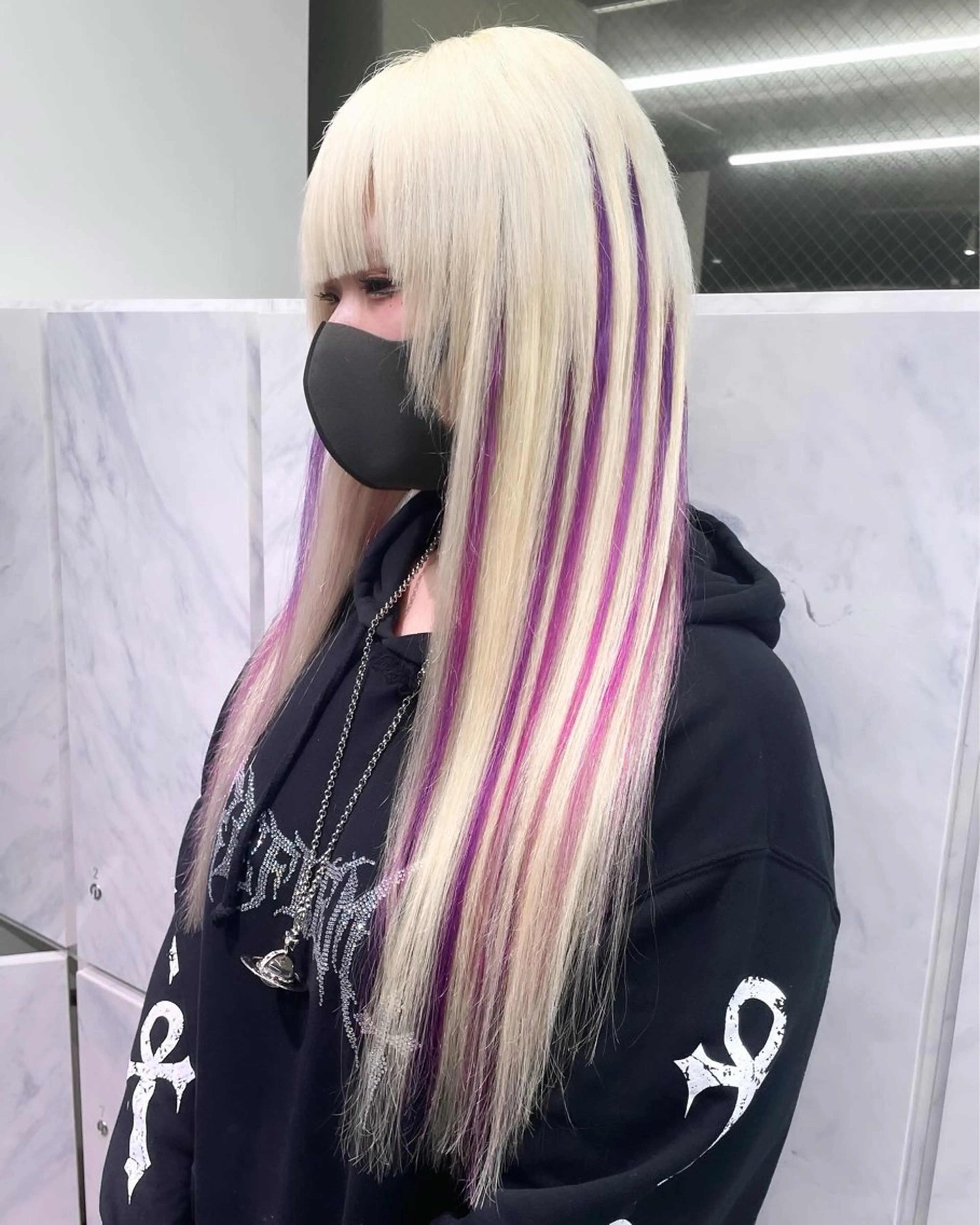 ロング カラー ヘアアレンジ プルエクステ デザインカラー エクステ ヘアカラー エクステ 🎀プルエクステ みまひかる🎀のヘアスタイル