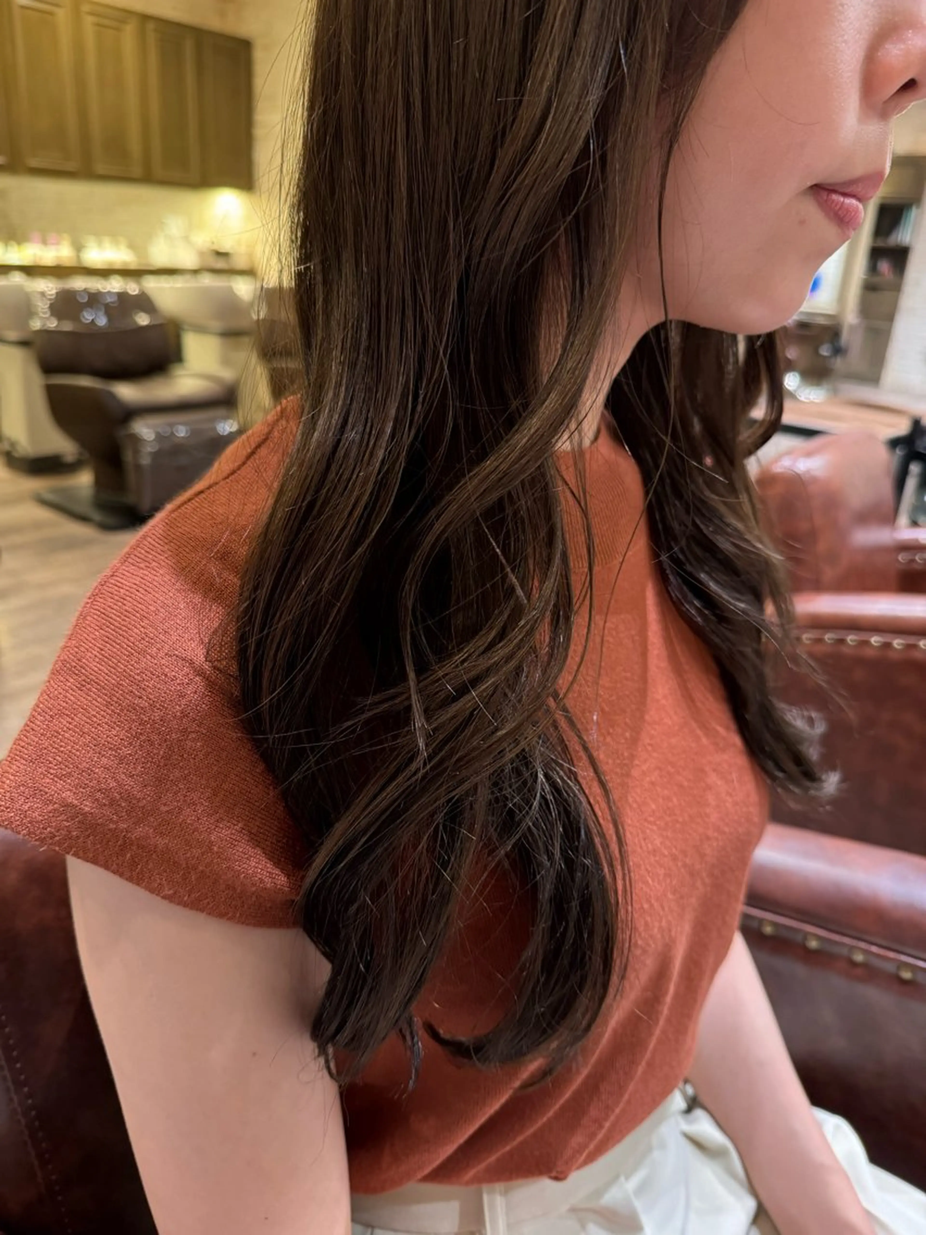 ロング カラー ブラウンカラー 透明感カラー 野口 菜緒のヘアスタイル