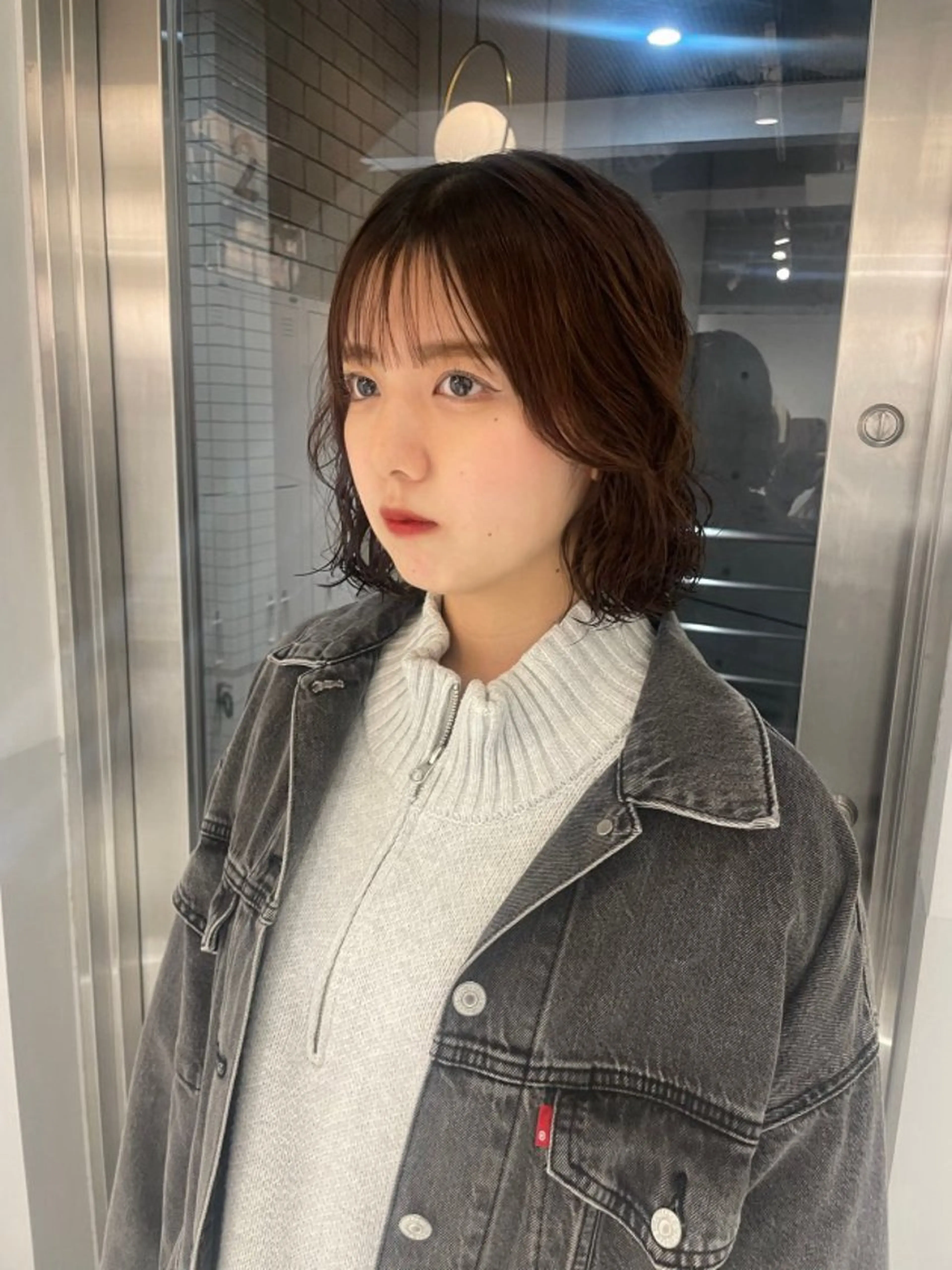 ショート パーマ カット パーマ satsuki 暖色・ブラウンカラーのヘアスタイル