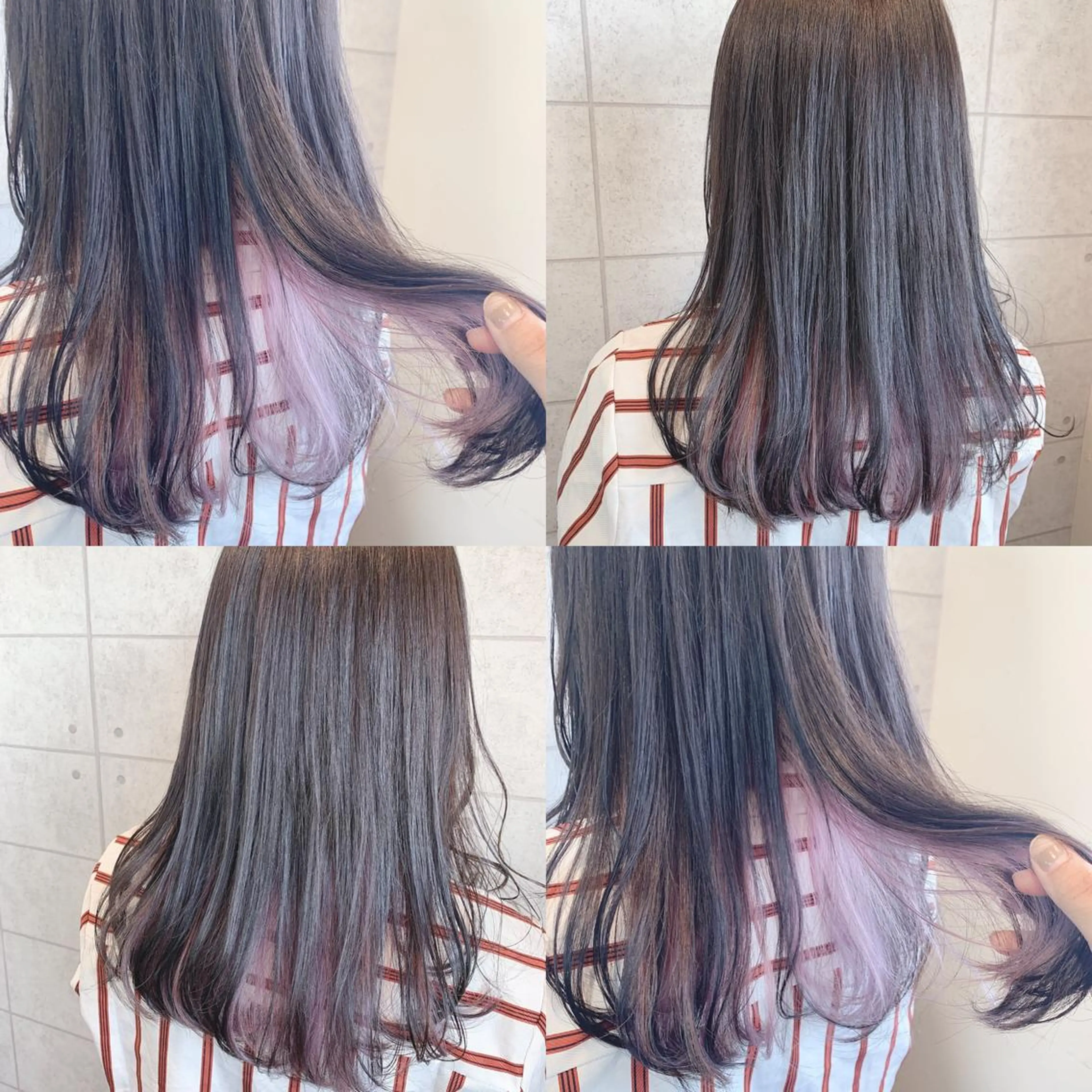 ロング カラー ヘアアレンジ ブラウンカラー ラベンダーカラー ピンクカラー 🌿‬ ܸAir 透明感🌱西村知佳のヘアスタイル