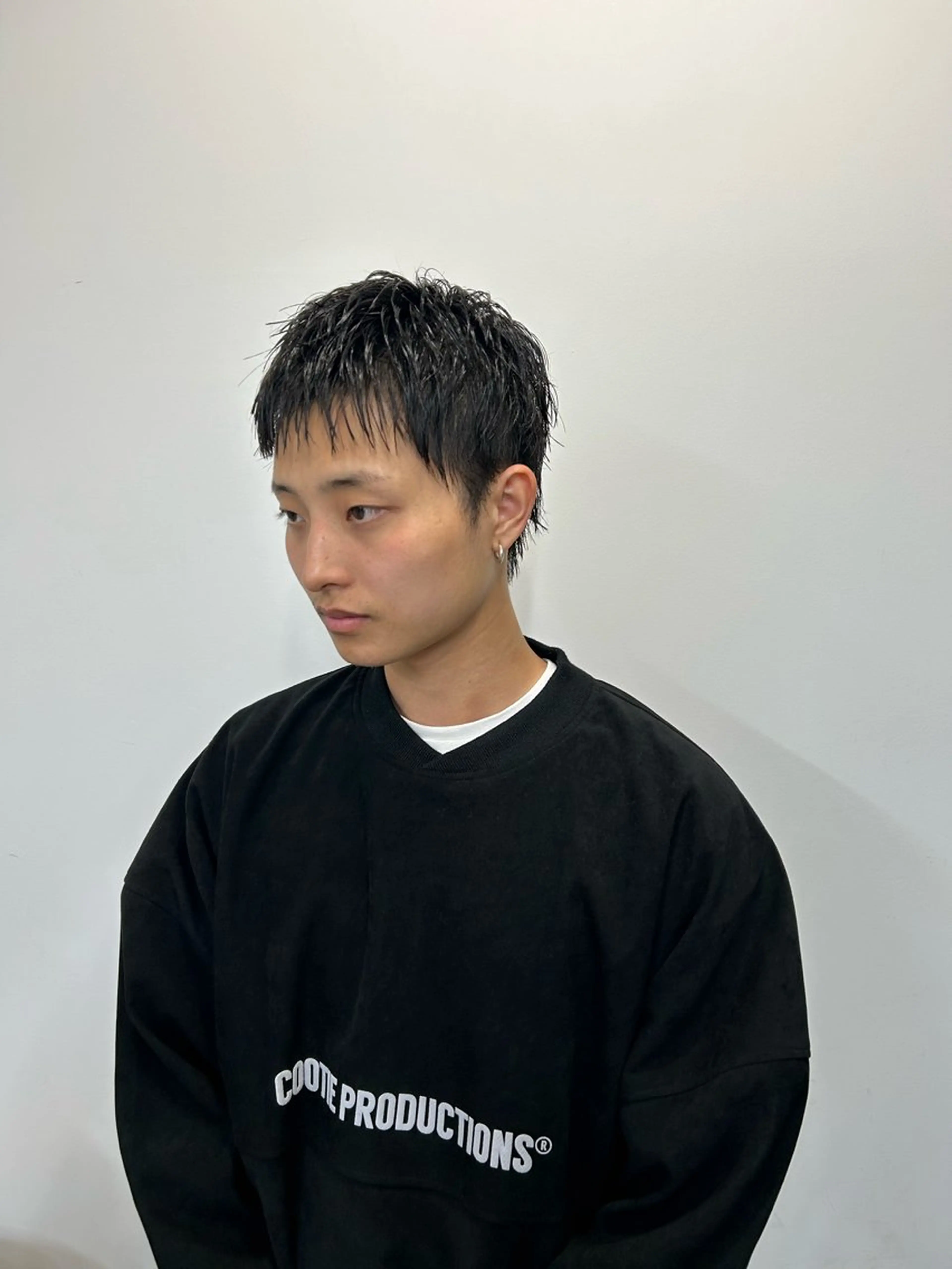 ショート メンズ メンズブリーチ メンズハイトーン メンズウルフカット 似合わせカット ウルフカット sunc所属・梅田l大人韓国ヘア レイヤー×艶カラーのヘアスタイル