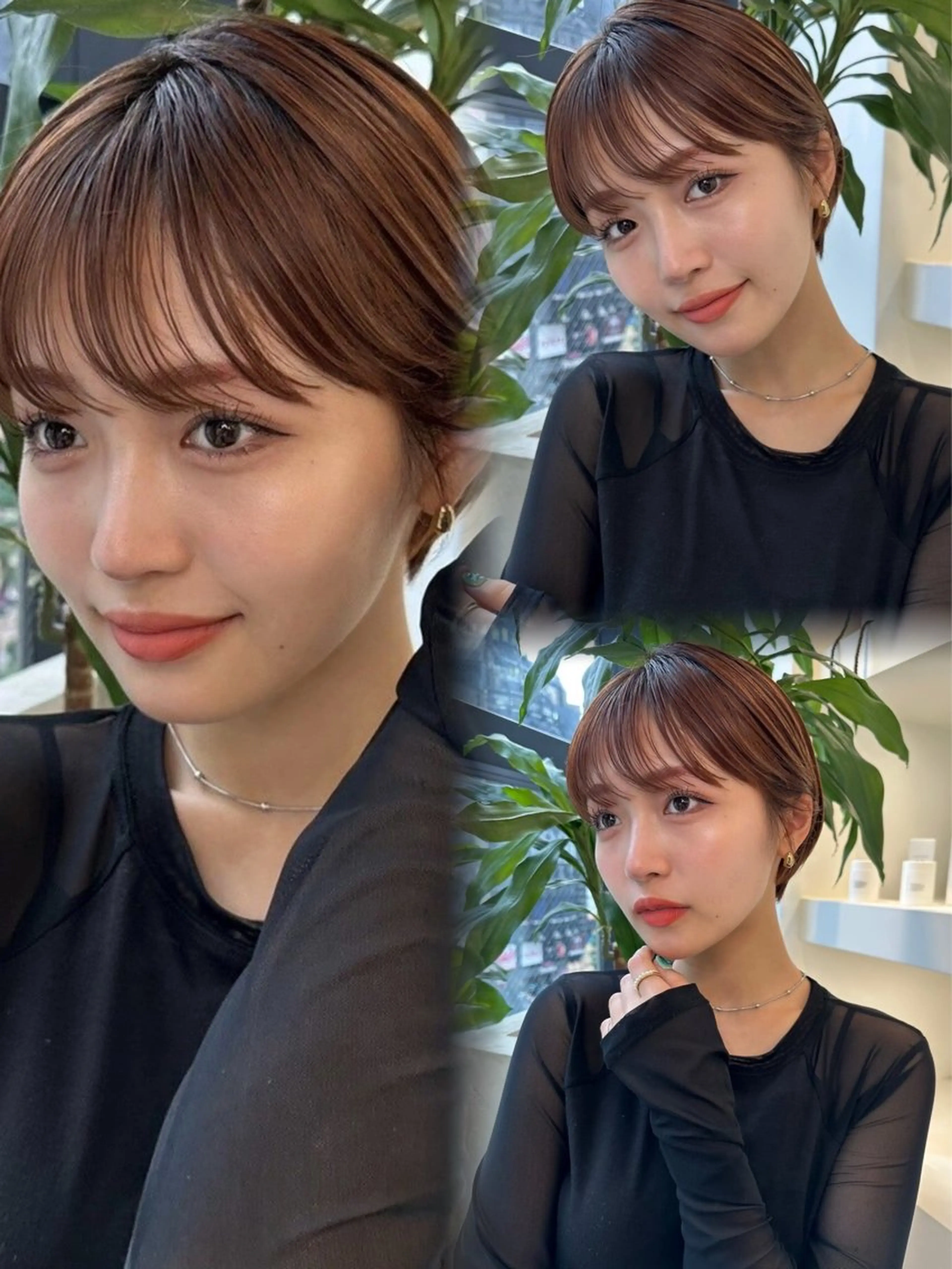 ショート カラー 顔まわりレイヤー 髪質改善 韓国風ヘア レイヤーカット トリートメント カット ヘアカラー トリートメント Zina福岡天神🪞 髪質改善🪞レイヤーのヘアスタイル