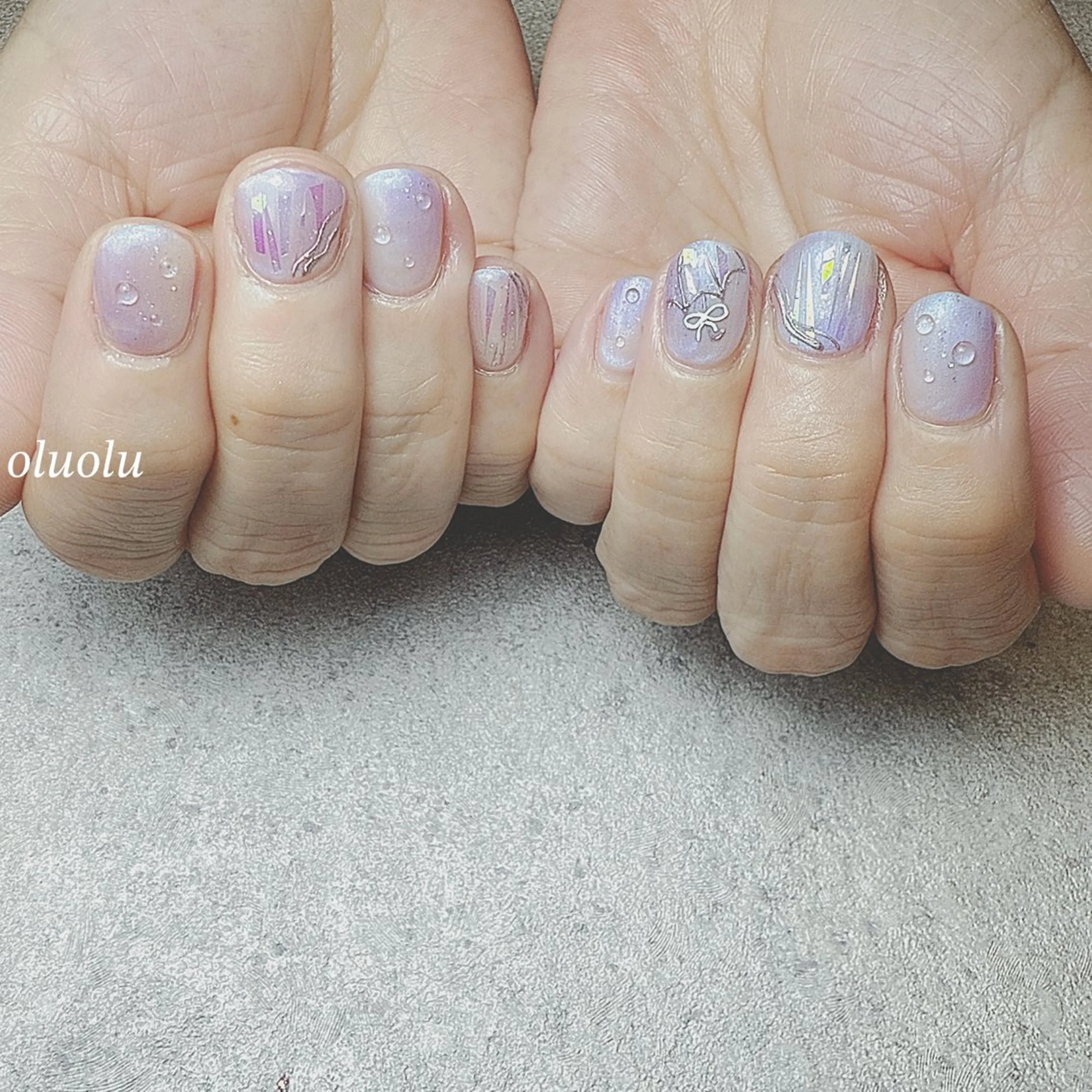 ネイル アートネイル オーロラネイル フットネイル 持ち込み 夏ネイル ハンドネイル 大村 紬華のネイルデザイン