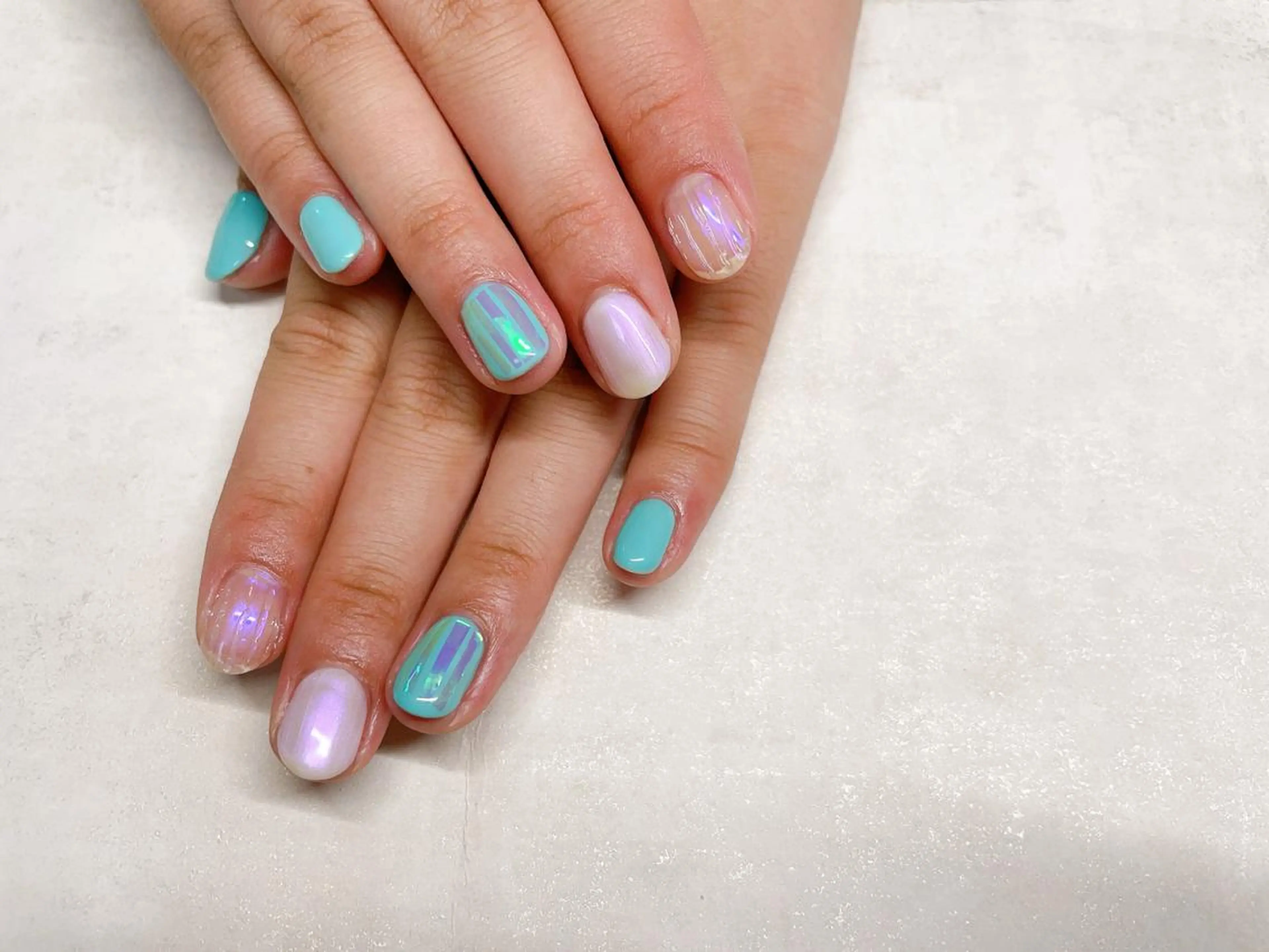 ネイル オーロラネイル フラワーネイル フットネイル フレンチネイル ジェルネイル ハンドネイル Mogu nail 二子玉川のネイルデザイン