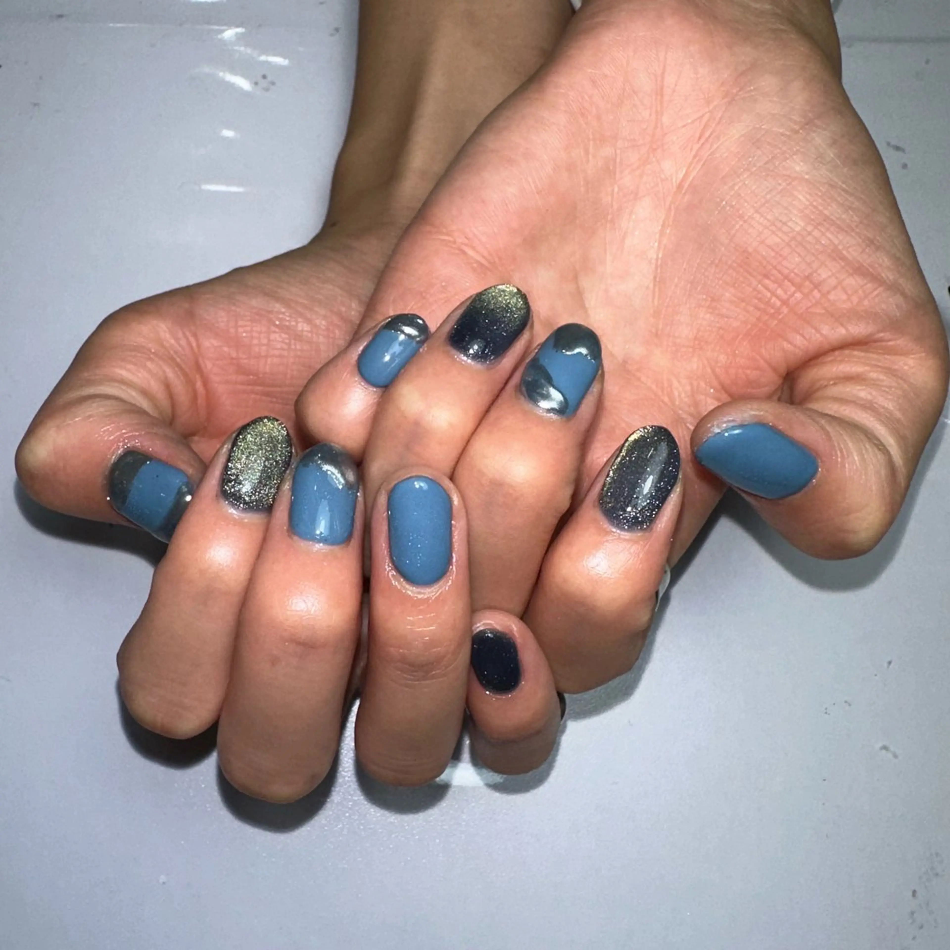 ネイル マグネットネイル ミラーネイル 持ち込み yourside Kanoのネイルデザイン