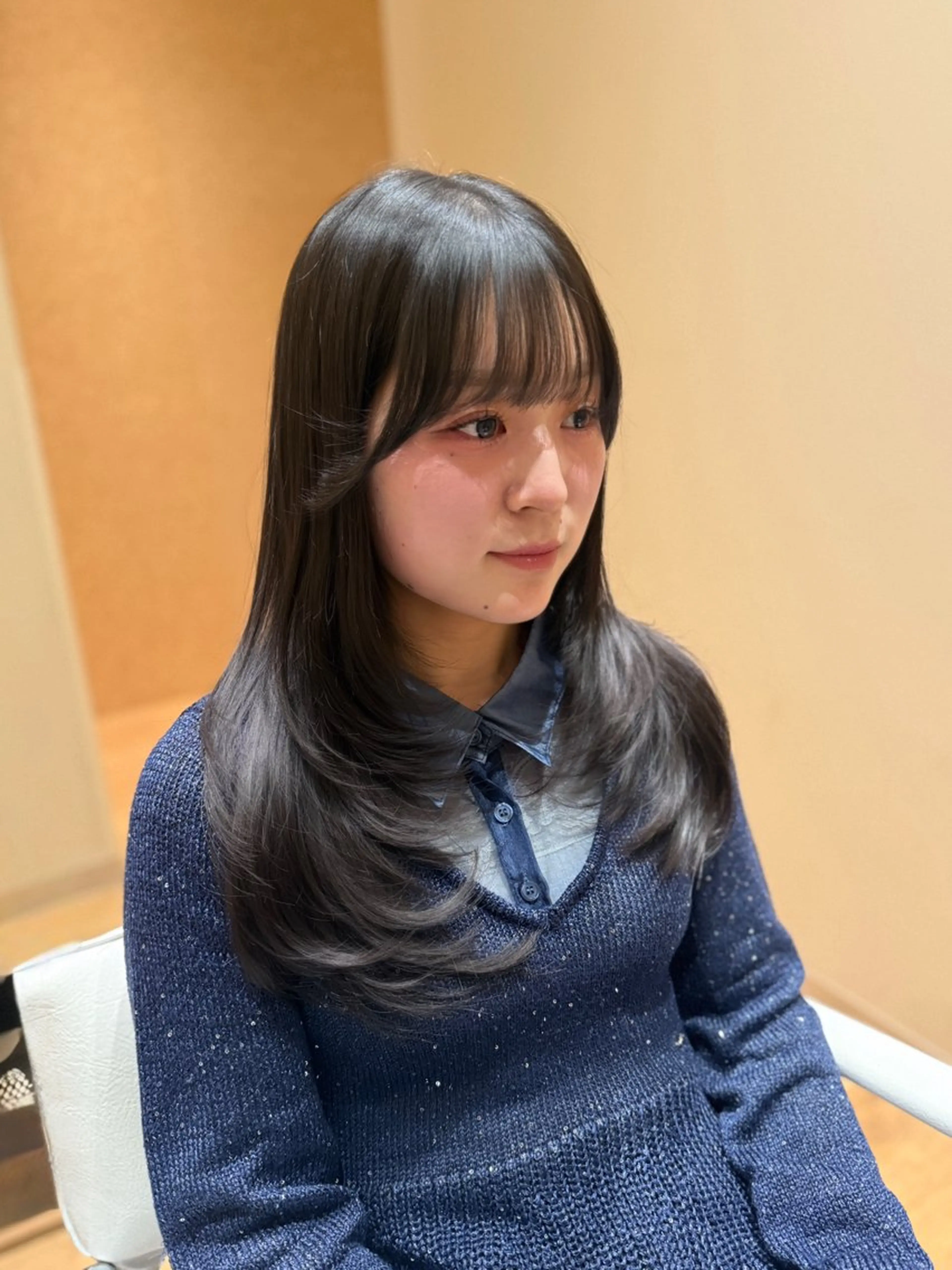 ロング レイヤーカット カット ヘアカラー トリートメント 髪質改善/layer cut🌈岡嶋乃愛のヘアスタイル