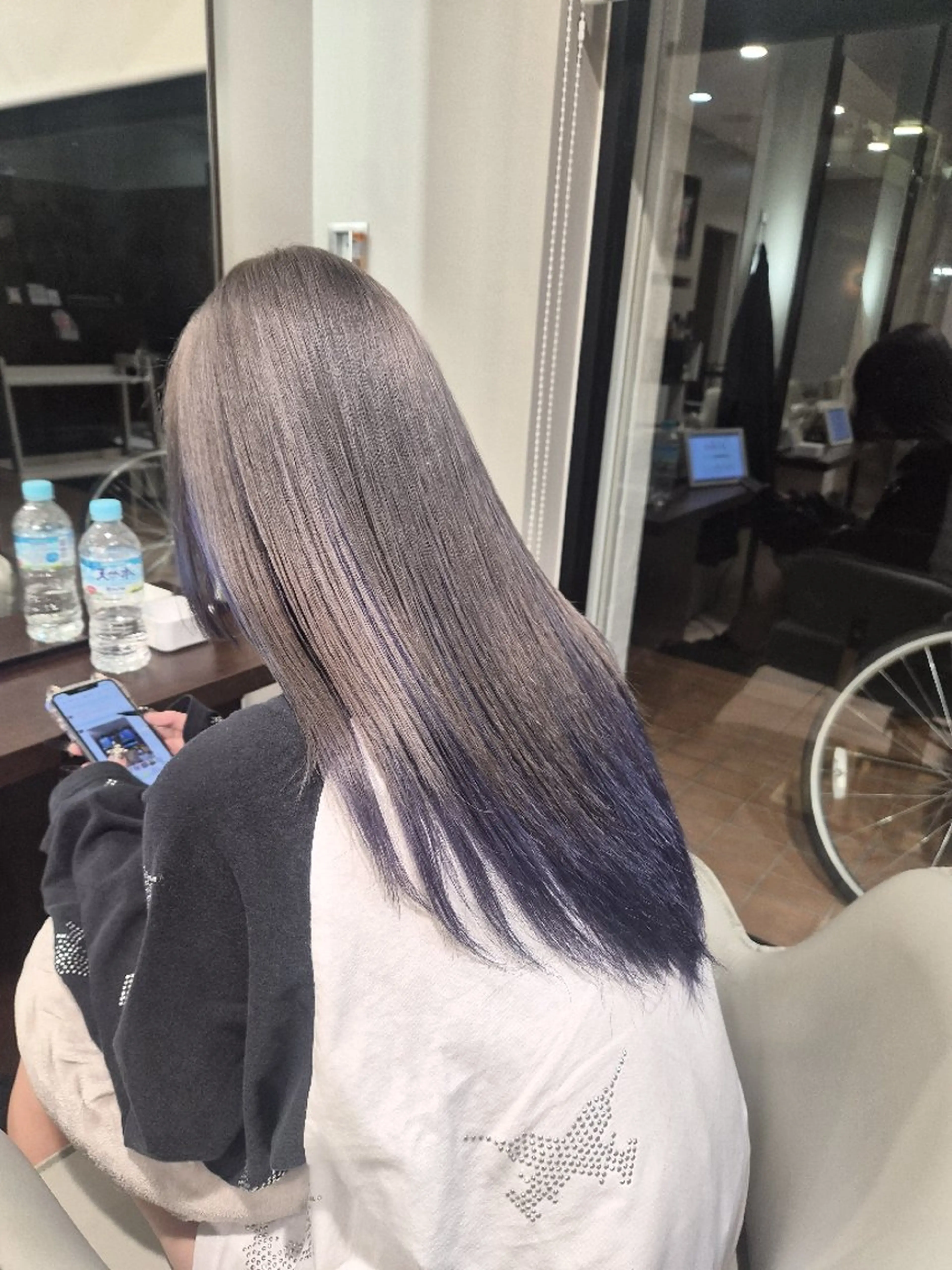 カラー セミロング ヘアカラー Miyavi/カラー ショートボブのヘアスタイル