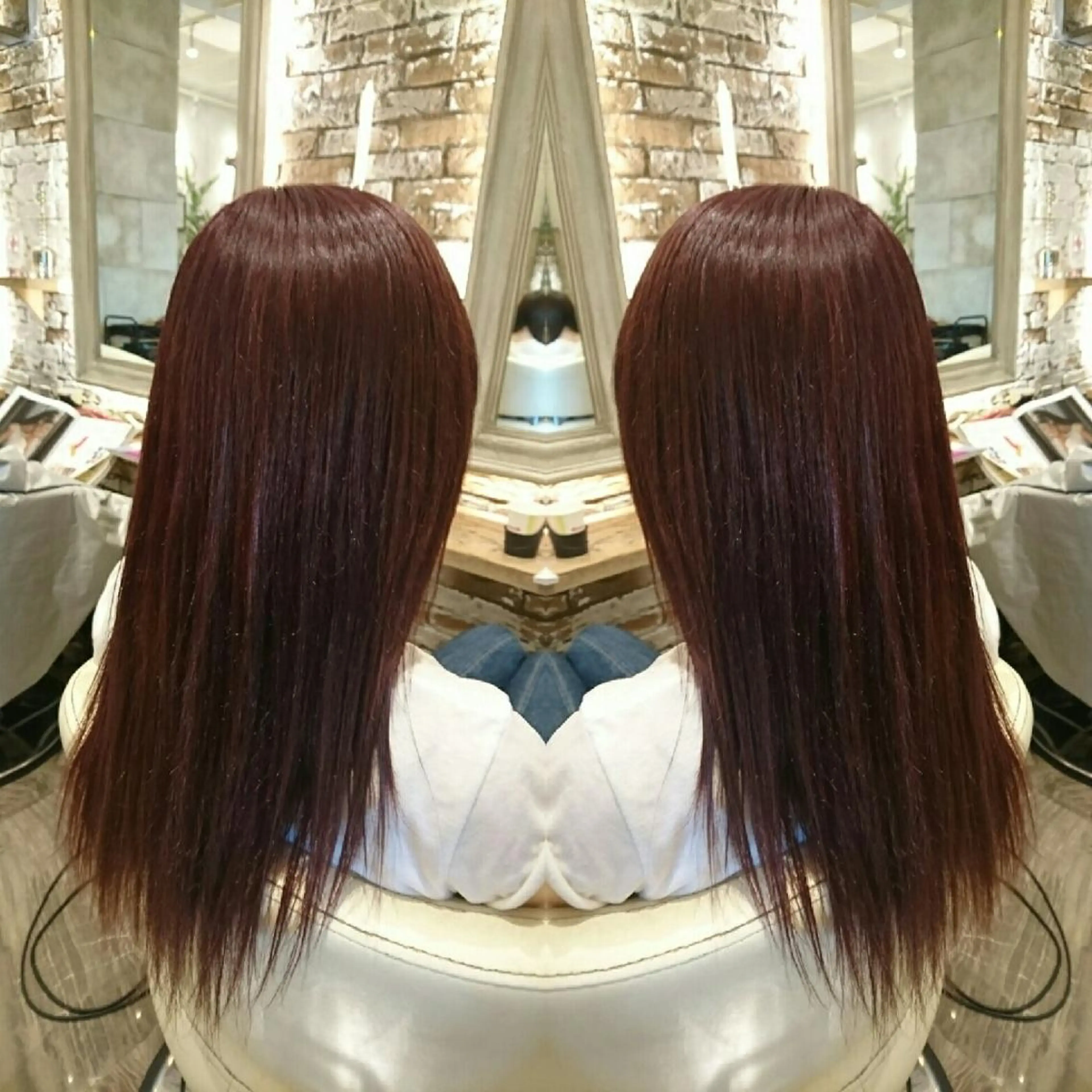 ロング カラー レッドカラー youres センター南所属・センター南 SEIJIのヘアスタイル