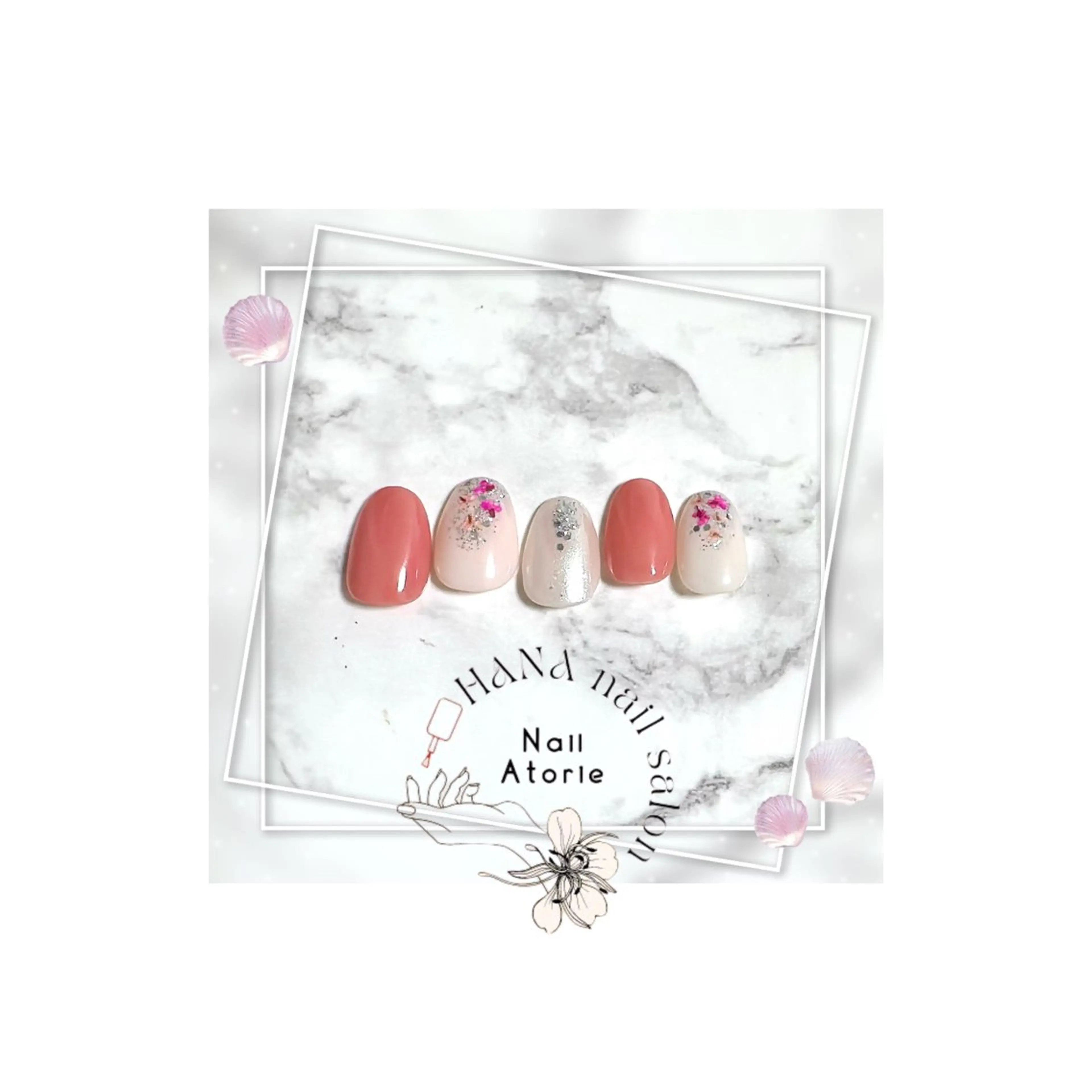 ネイル フラワーネイル シンプルネイル 春ネイル ハンドネイル HaNA 　nail salonのネイルデザイン