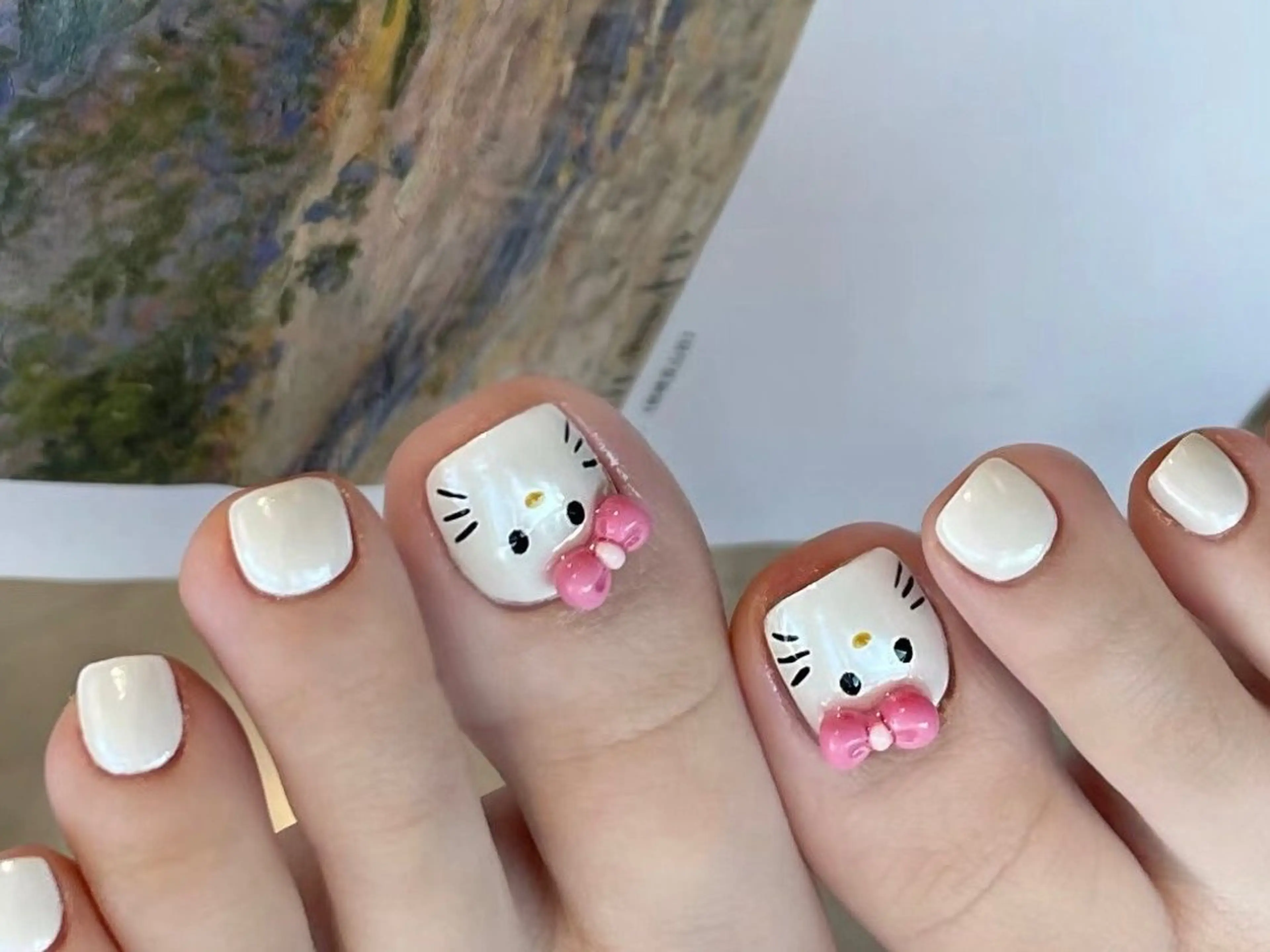 ネイル オーロラネイル チークネイル 長さ出し フットネイル フレンチネイル フットネイル lily nailのネイルデザイン