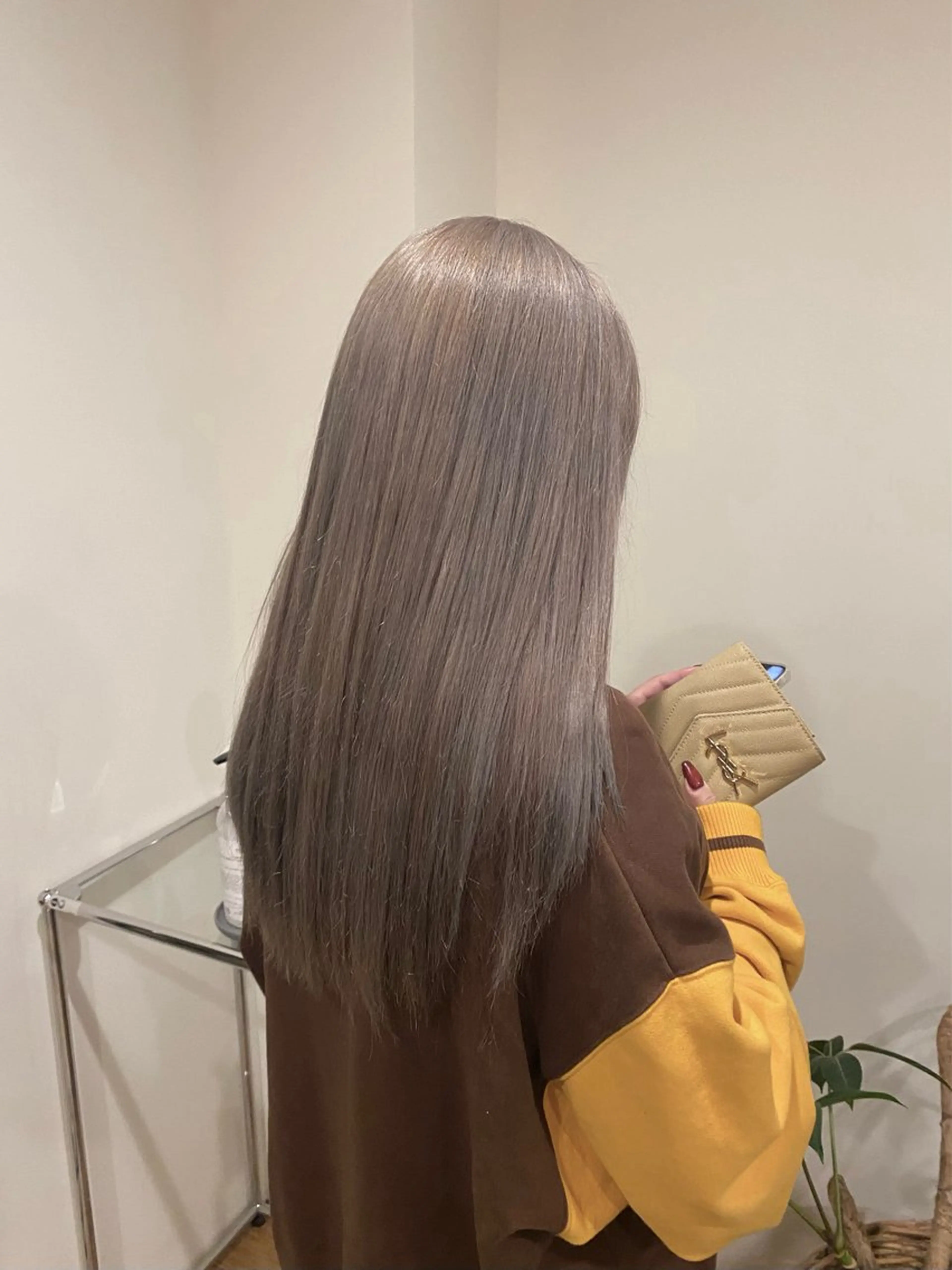 ロング カラー グレージュ アイスグレージュ ヘアカラー Ludwig AIRIのヘアスタイル