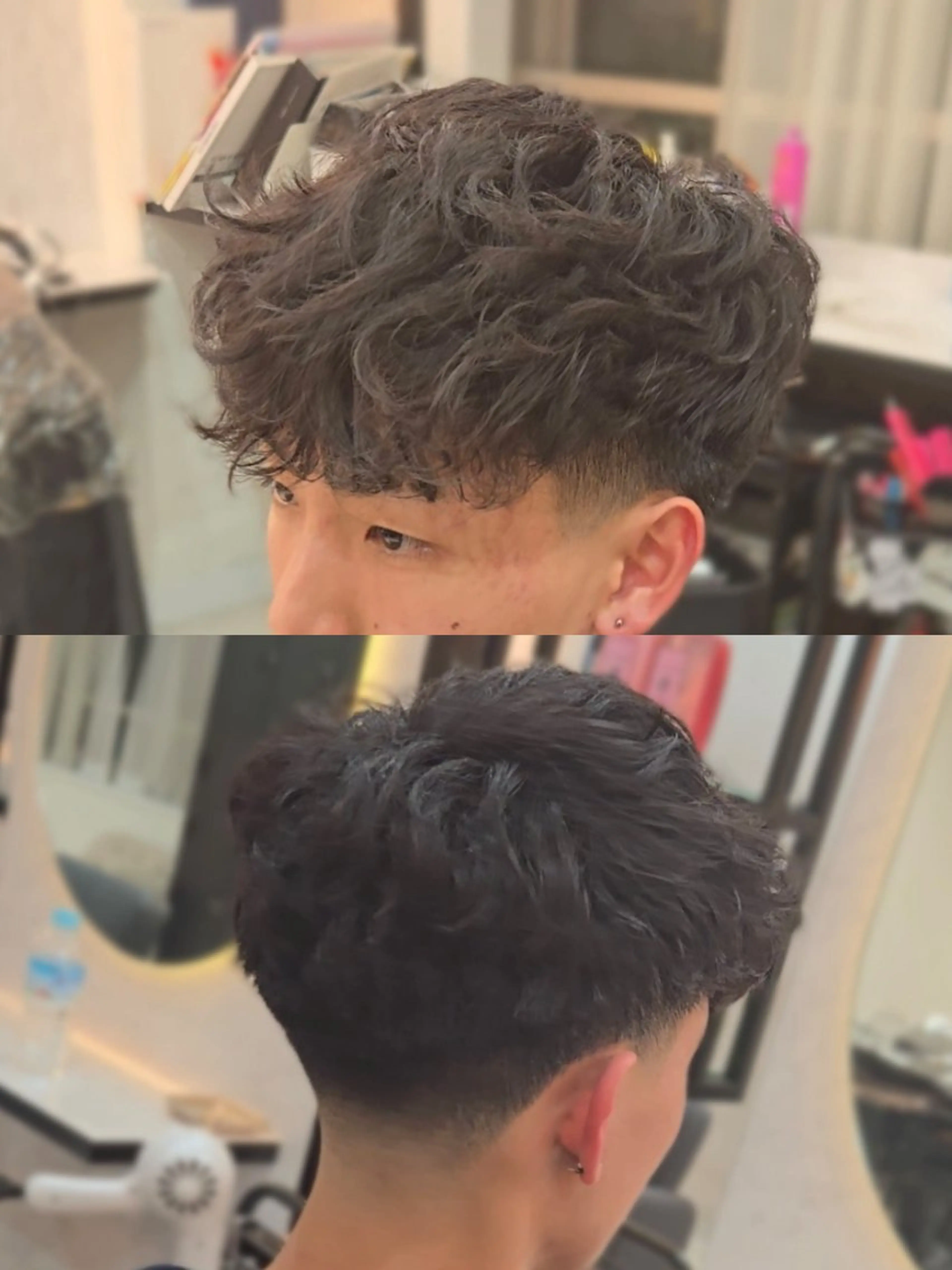 メンズ ショート パーマ フェードカット メンズパーマ スペインカール 刈り上げ くせ毛 カット パーマ ヘアセット LEN名古屋/パーマ 海外ヘア/メンズ特化のヘアスタイル