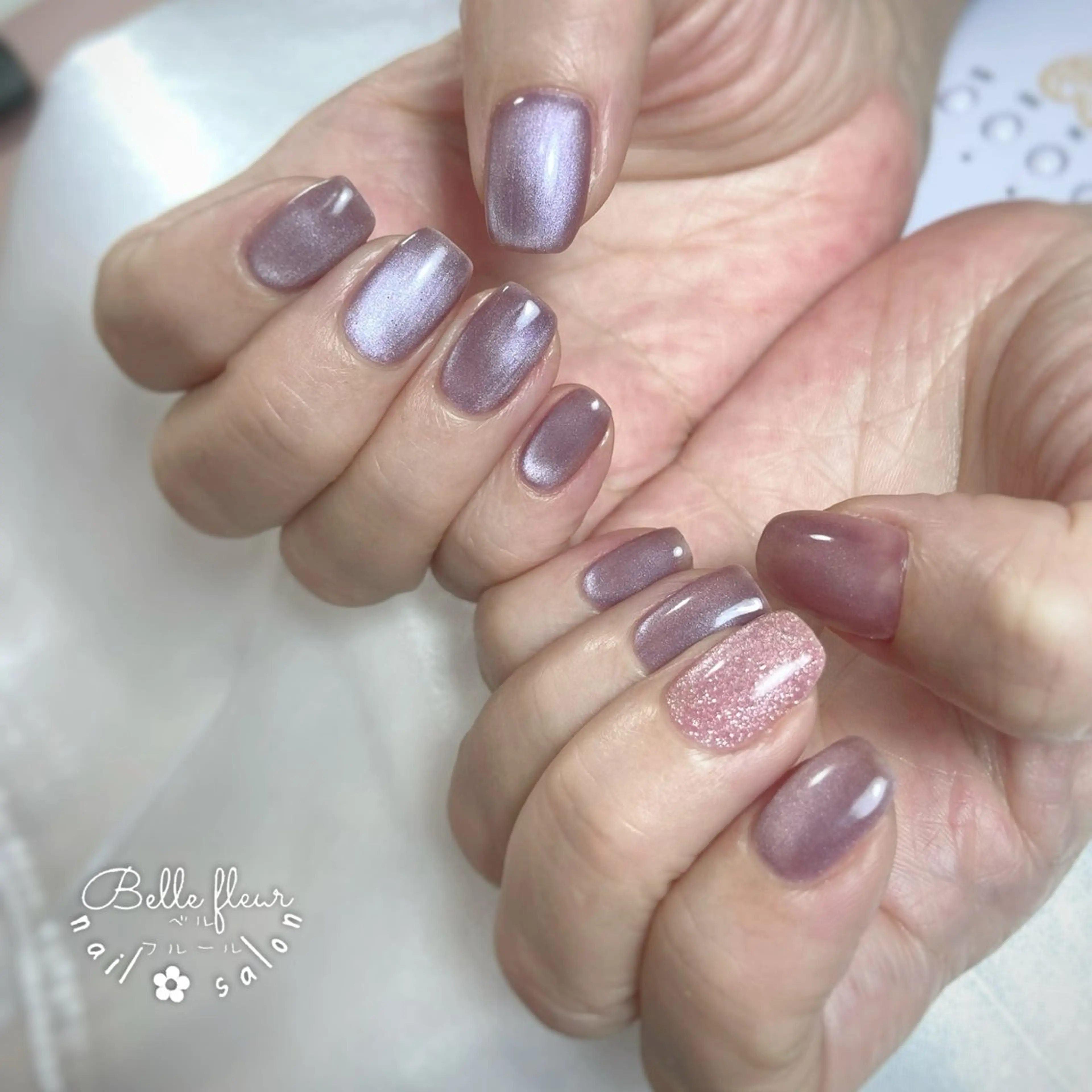 ネイル フラッシュネイル フラッシュマグ マグネットネイル ハンドネイル ﾈｲﾙｻﾛﾝ Bellefleurのネイルデザイン