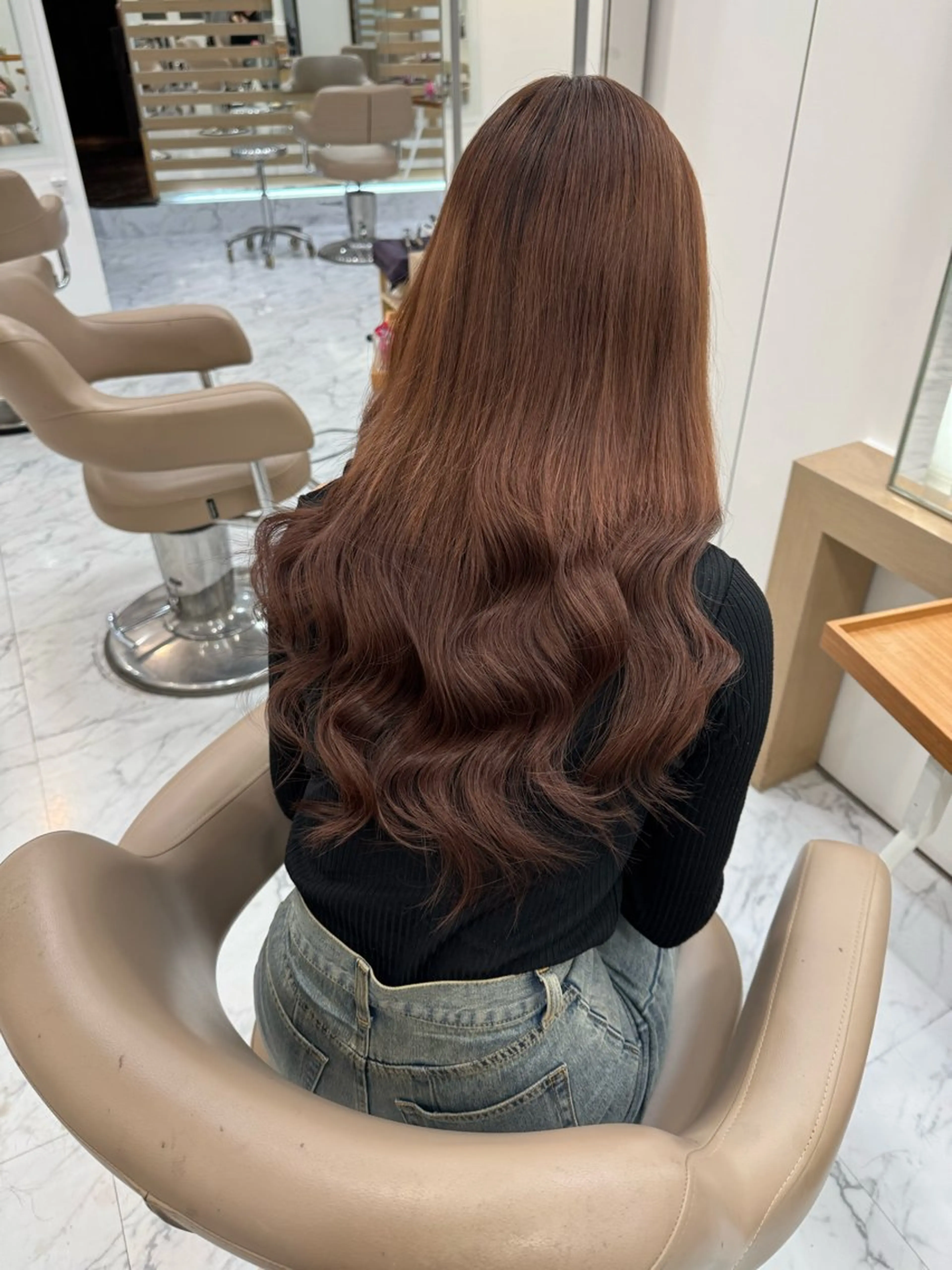 ロング シールエクステ エクステ 韓国風ヘア ロング 濱川響太レディース カットモデルのヘアスタイル