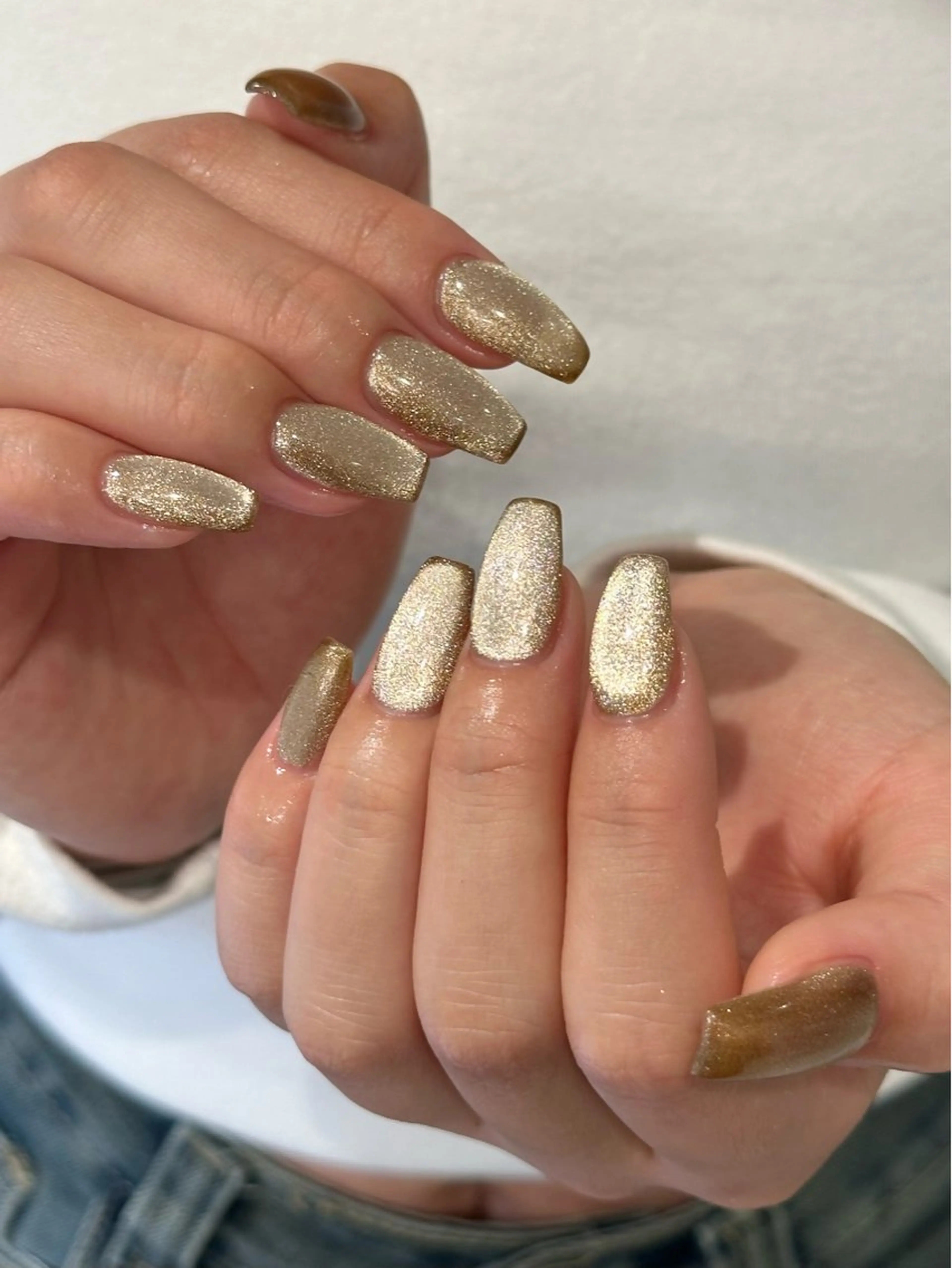 ［オフ無し］magnet / flash🤍　自爪を削らないpara gel使用⟡.·の写真