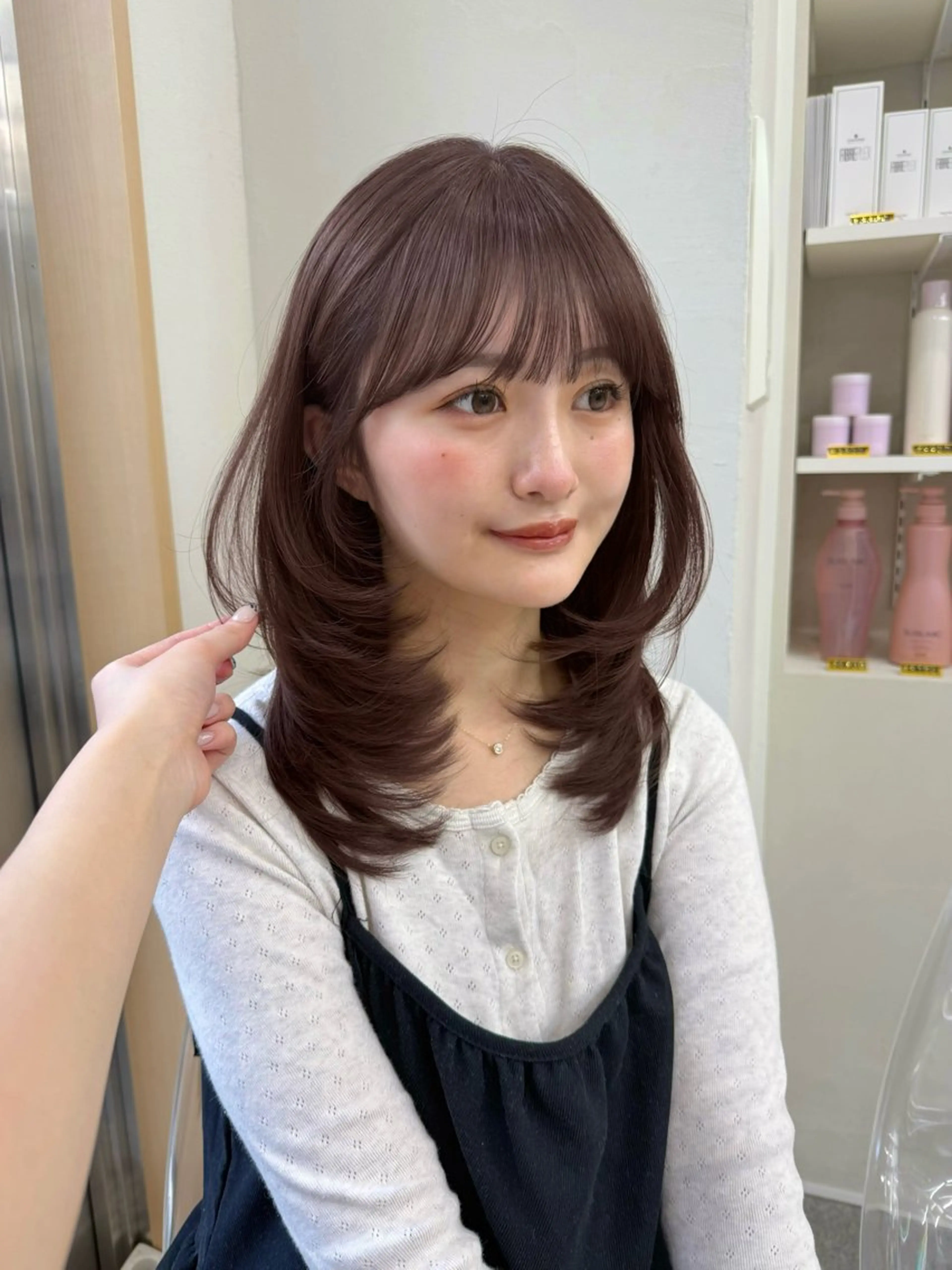 ミディアム カラー レイヤーカット 小顔カット カット ヘアカラー トリートメント レイヤー/艶カラー /sora🌙✨️のヘアスタイル