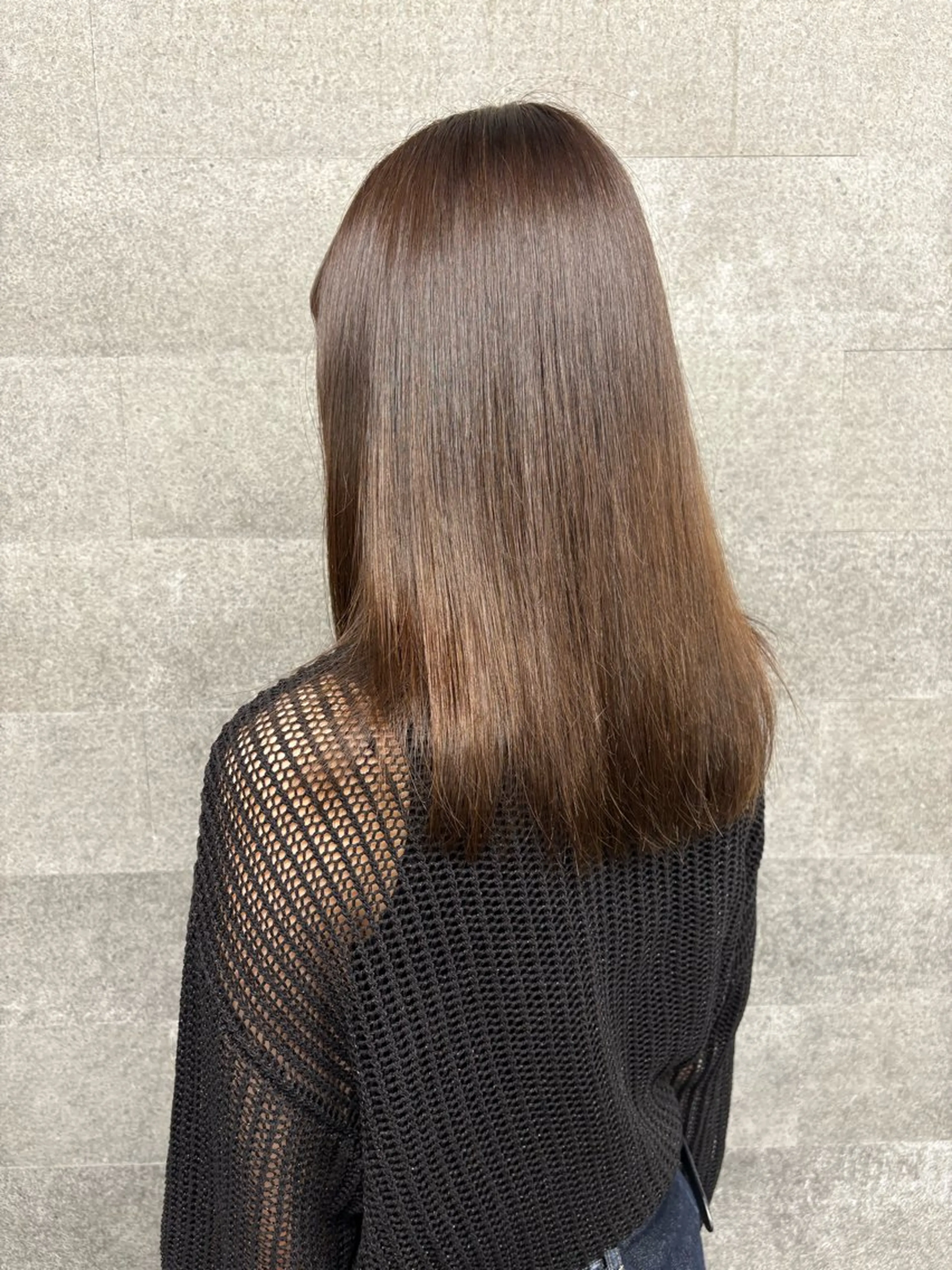 セミロング カラー ブラウンカラー オレンジ きのうち こうのヘアスタイル