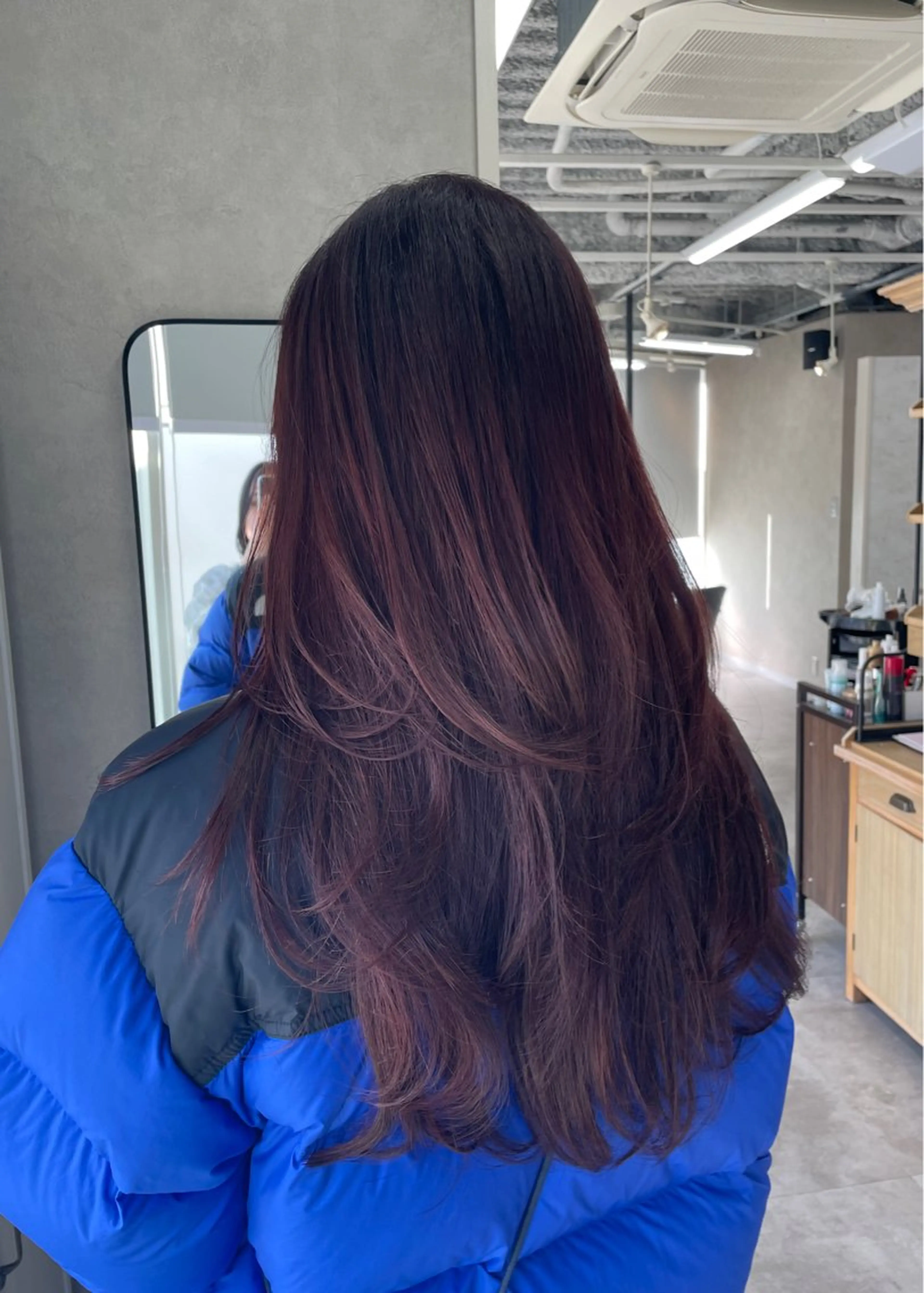 ロング カラー ピンクカラー レイヤーカット maria soa/艶髪ヘアのヘアスタイル