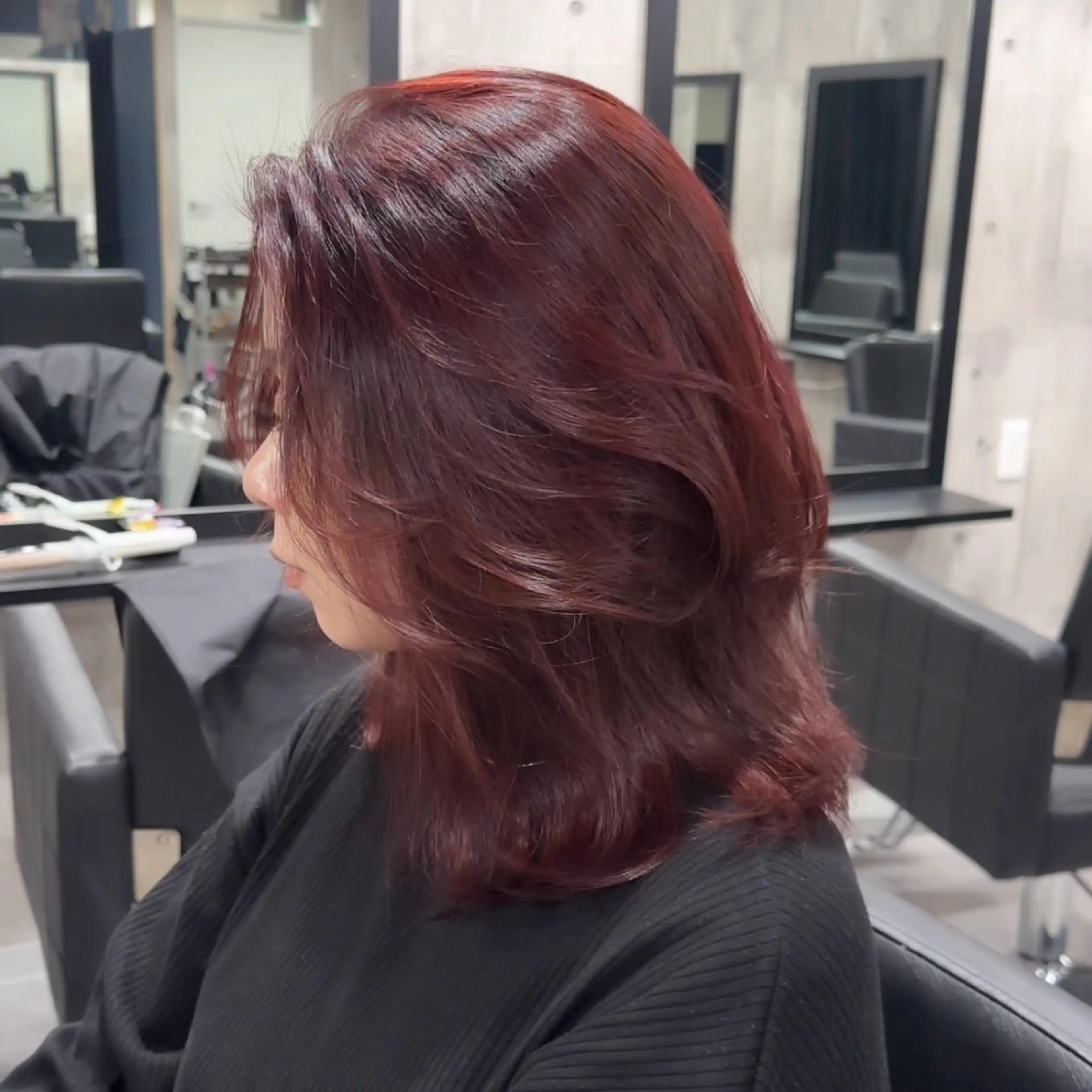 ミディアム カラー ブリーチ ダブルカラー ブリーチなしカラー _WHITE +南海難波所属・YUMI YUMIのヘアスタイル