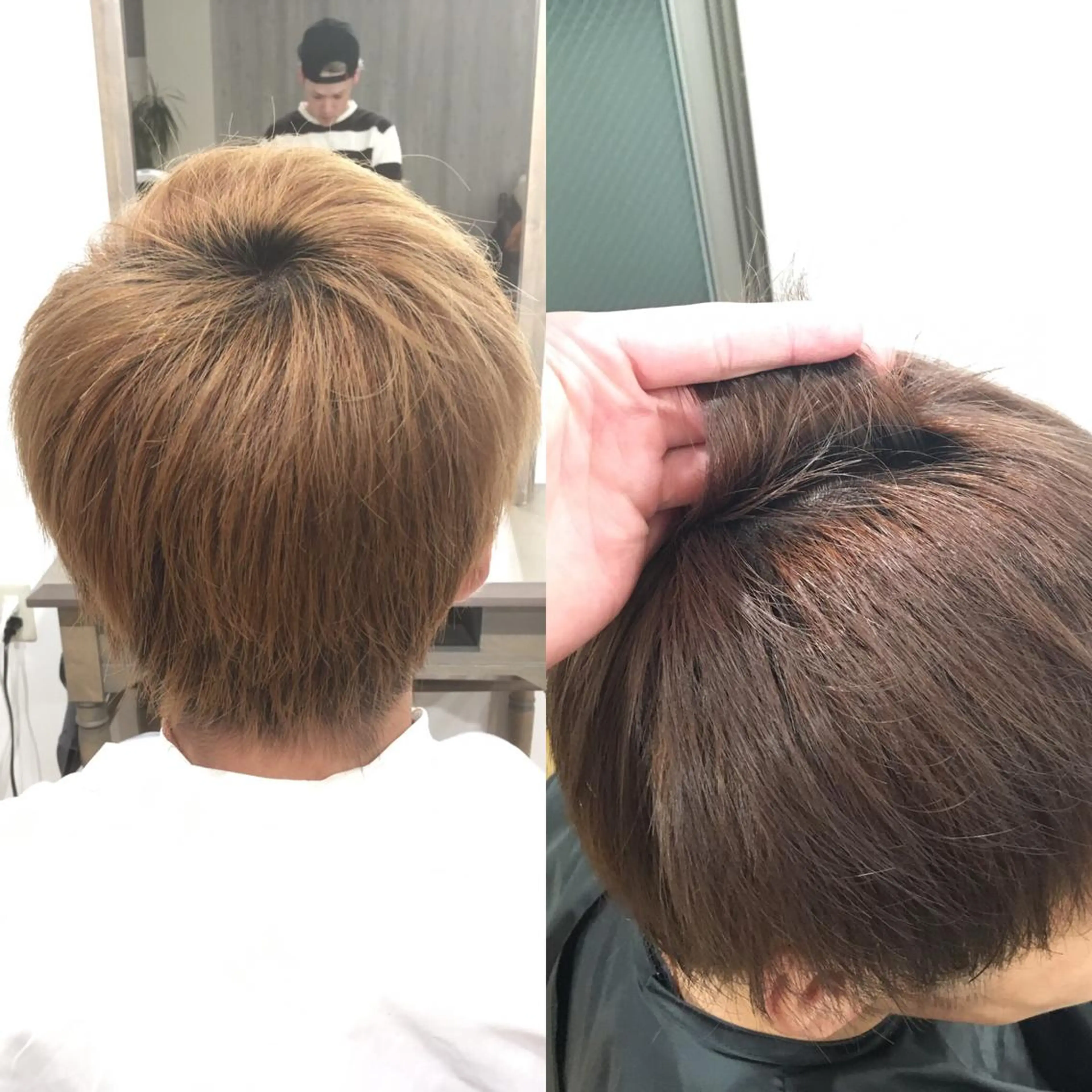 ショート カラー メンズ ハイトーン髪質改善 家中貴典のヘアスタイル