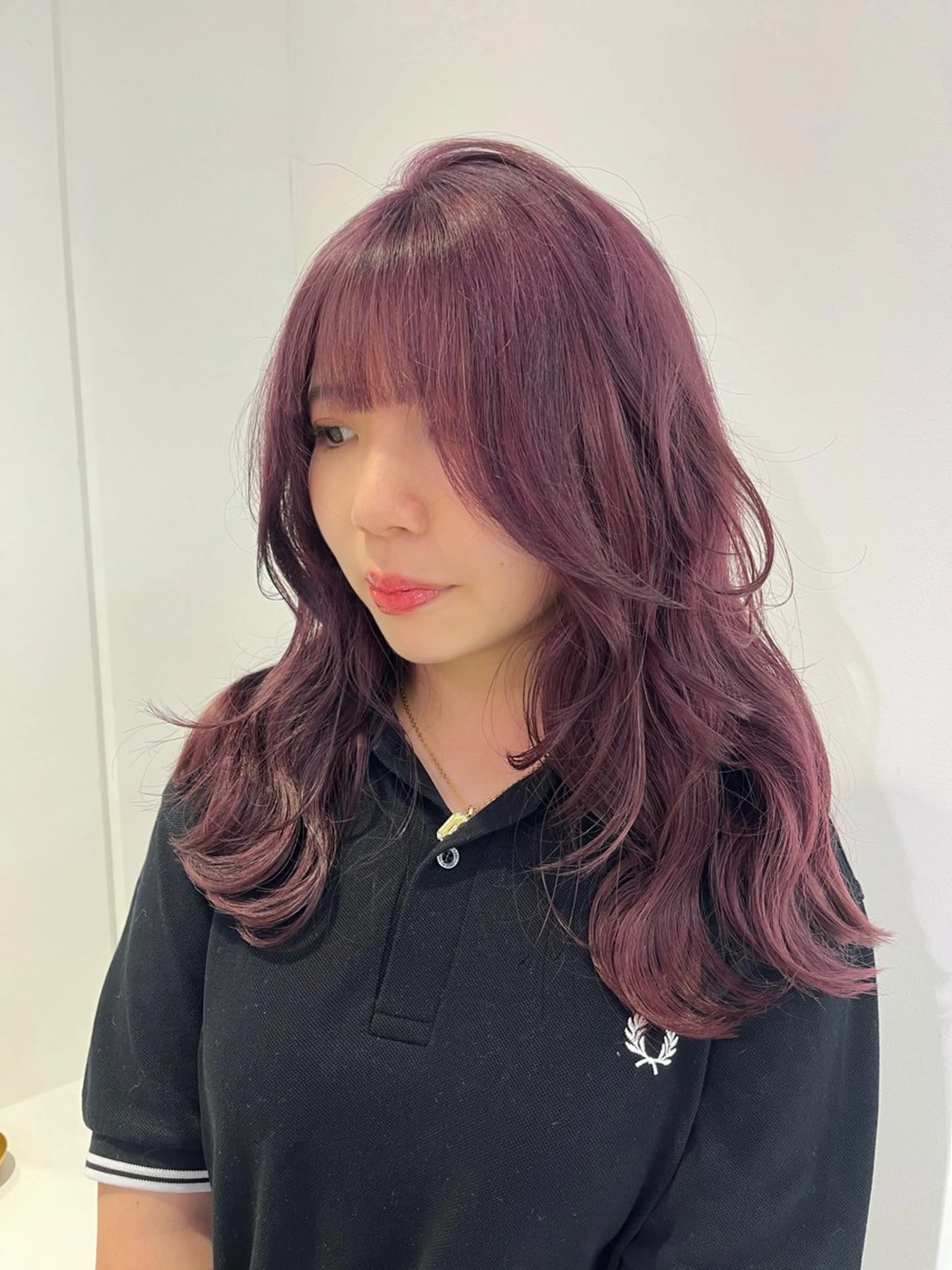 セミロング カラー ラベンダーカラー ヘアカラー 栄/ミルクティー/ ベージュ/リホナ🧸のヘアスタイル