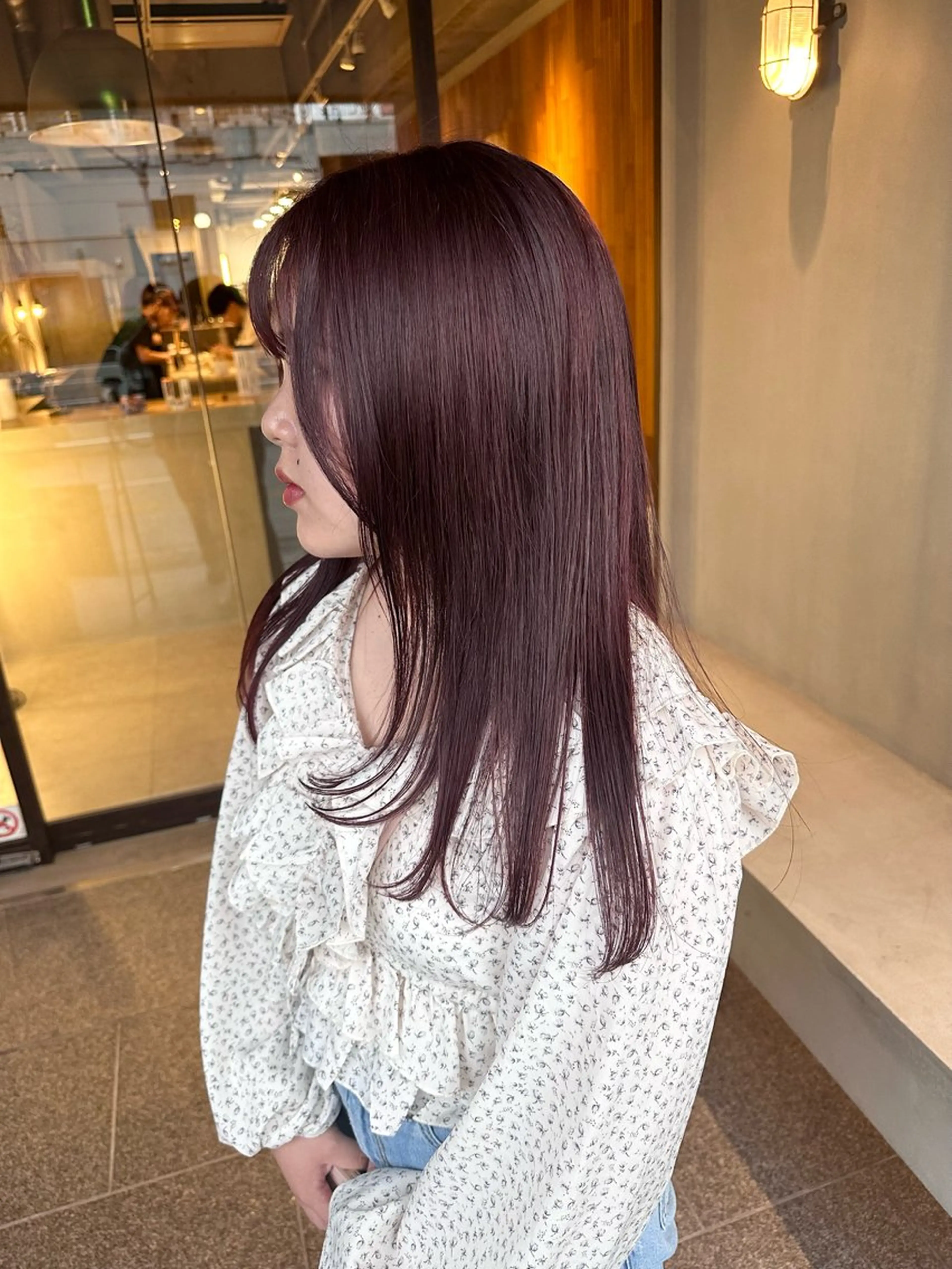 セミロング カラー ブラウンカラー カシス ラベンダーカラー ピンクカラー レッドカラー ヘアカラー 暖色color/ mana🎀のヘアスタイル