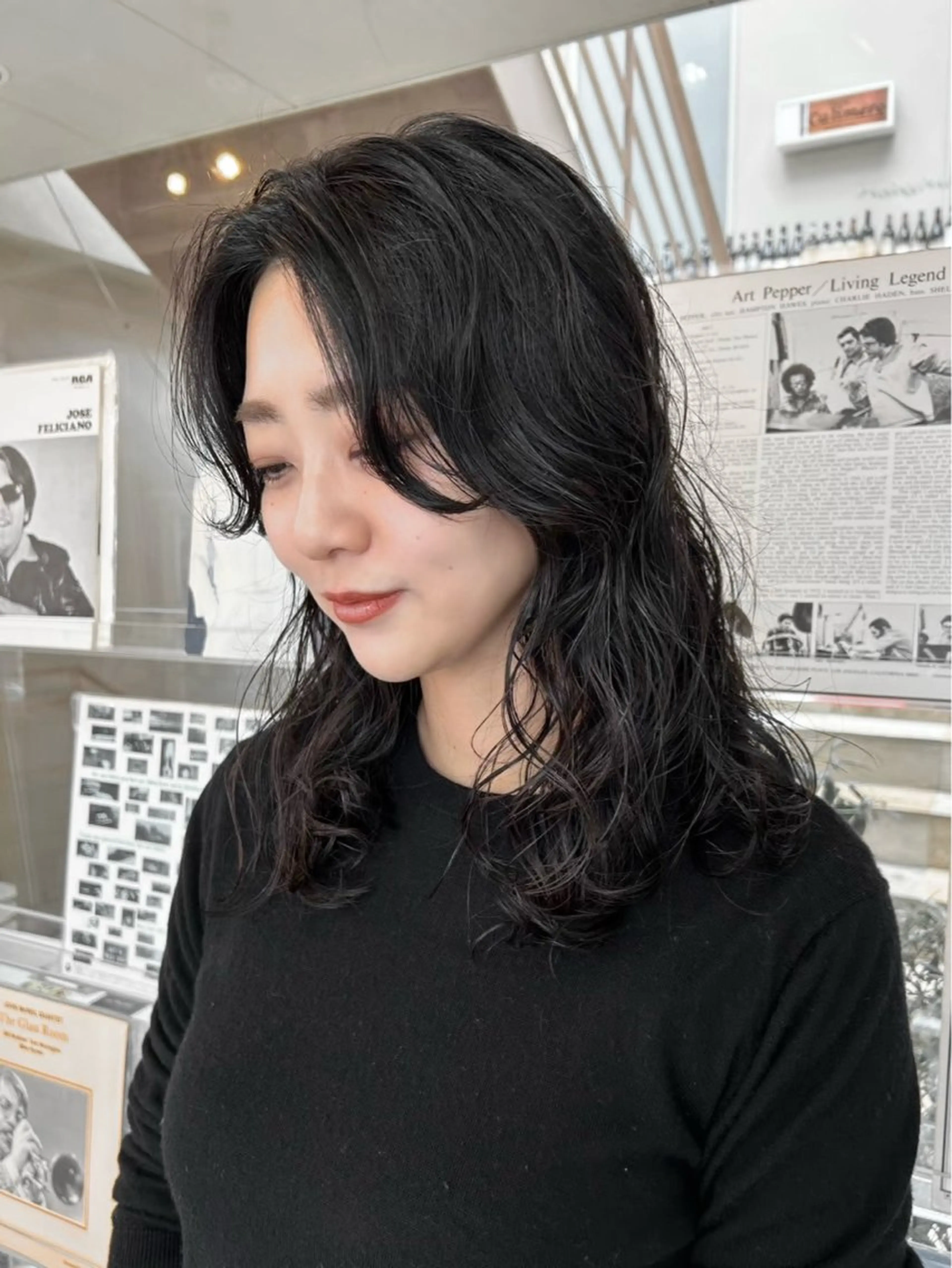 ロング パーマ カット パーマ デザインカラー/中性 ウルフ/mitsuのヘアスタイル