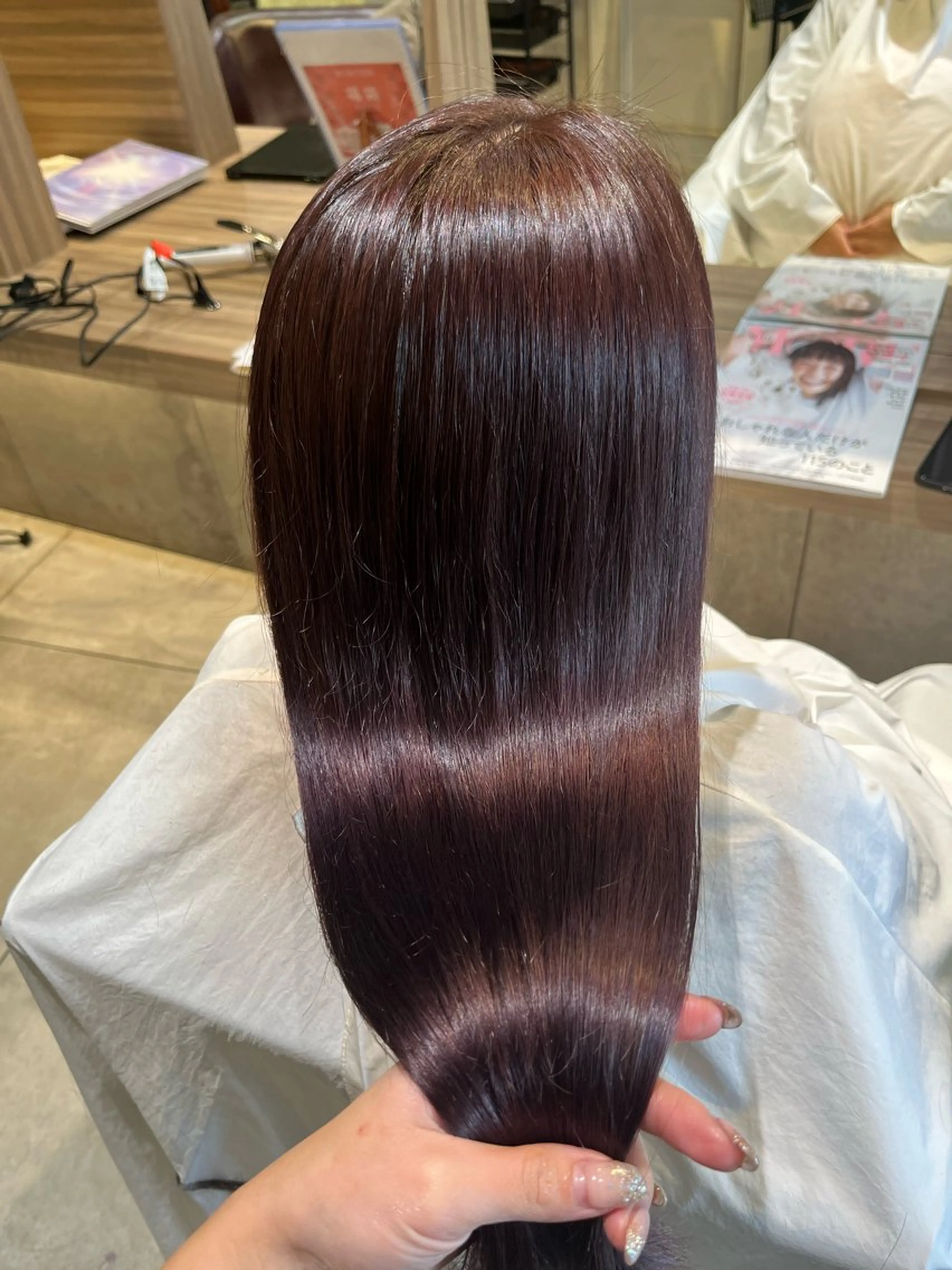 ロング カラー 髪質改善 カット 縮毛矯正 川越 輝梨奈のヘアスタイル