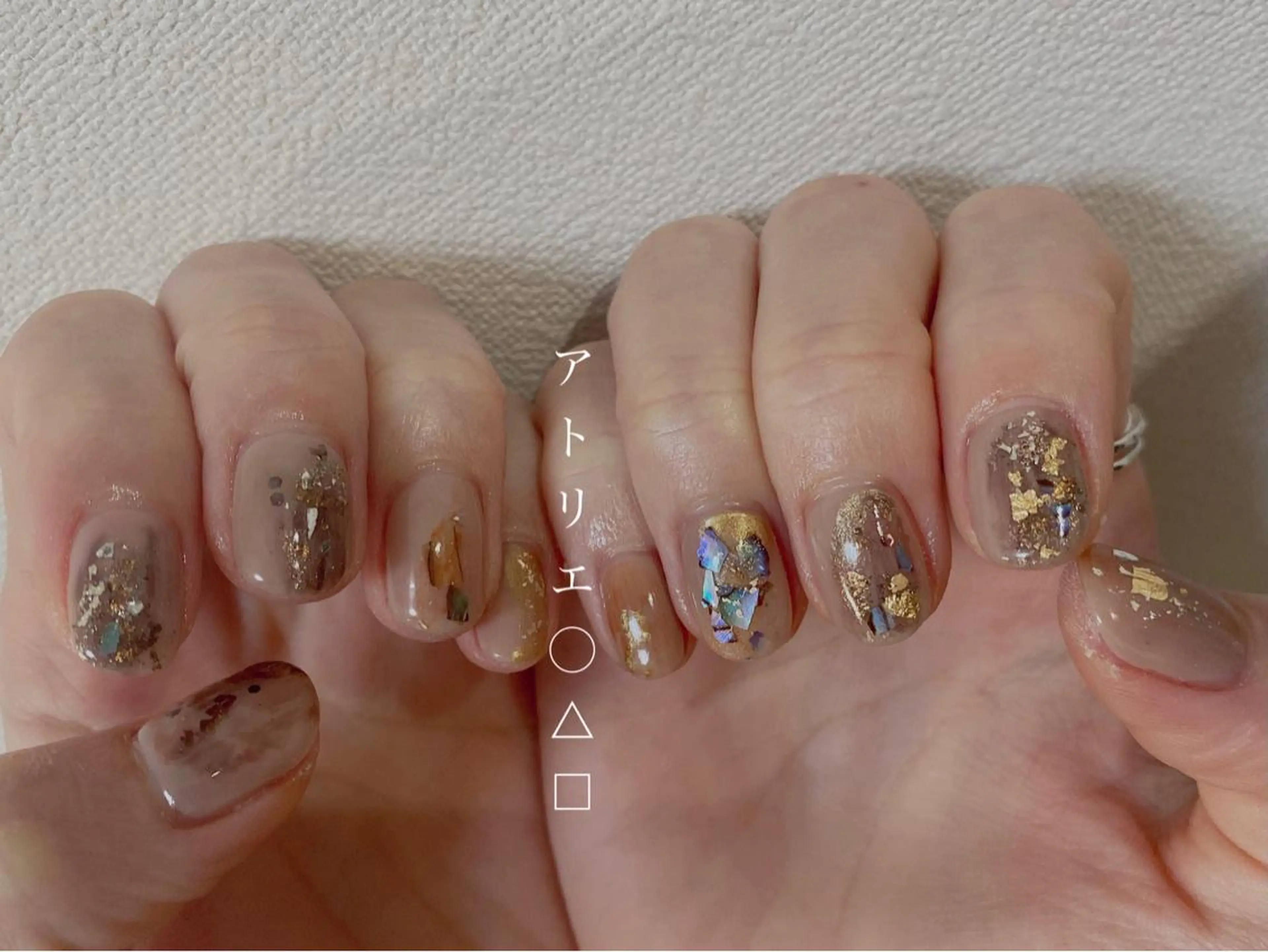 ネイル キラキラネイル ハンドネイル アトリエ ○△□のネイルデザイン