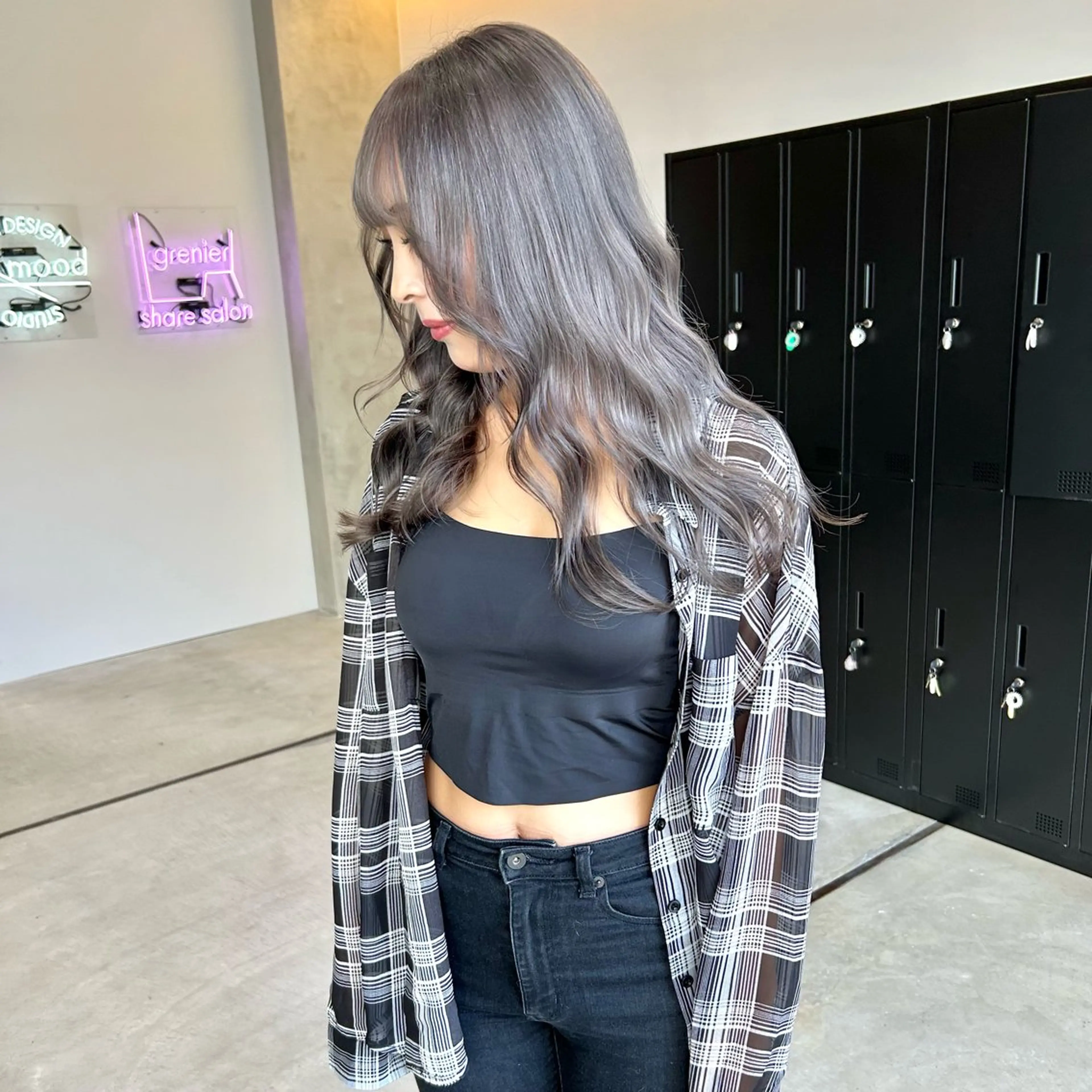 セミロング カラー ヘアカラー トリートメント mood tatemachiのヘアスタイル