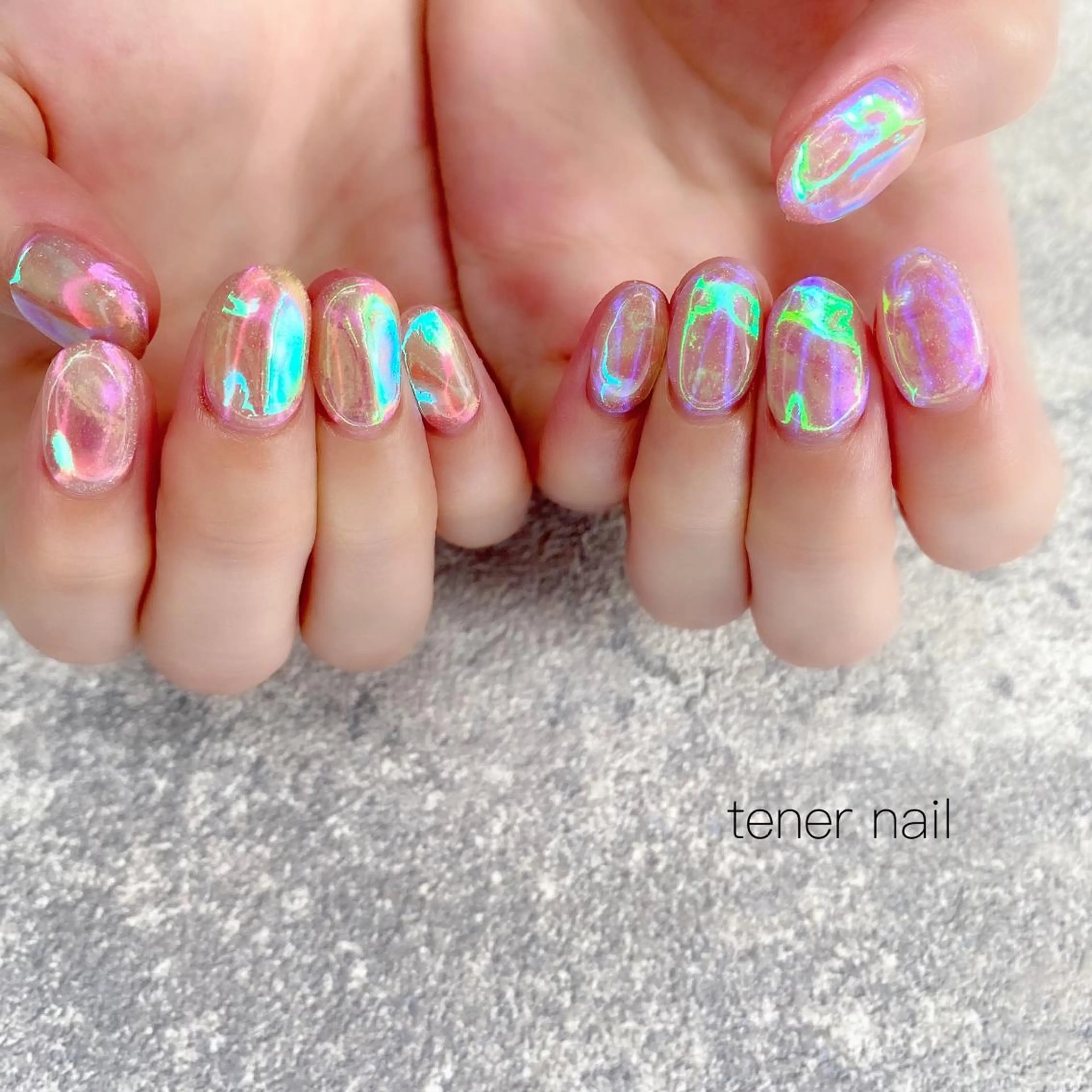ネイル 氷ネイル・うるうるネイル tener  nail  テネルネイル所属・テネルネイル tener nailのネイルデザイン