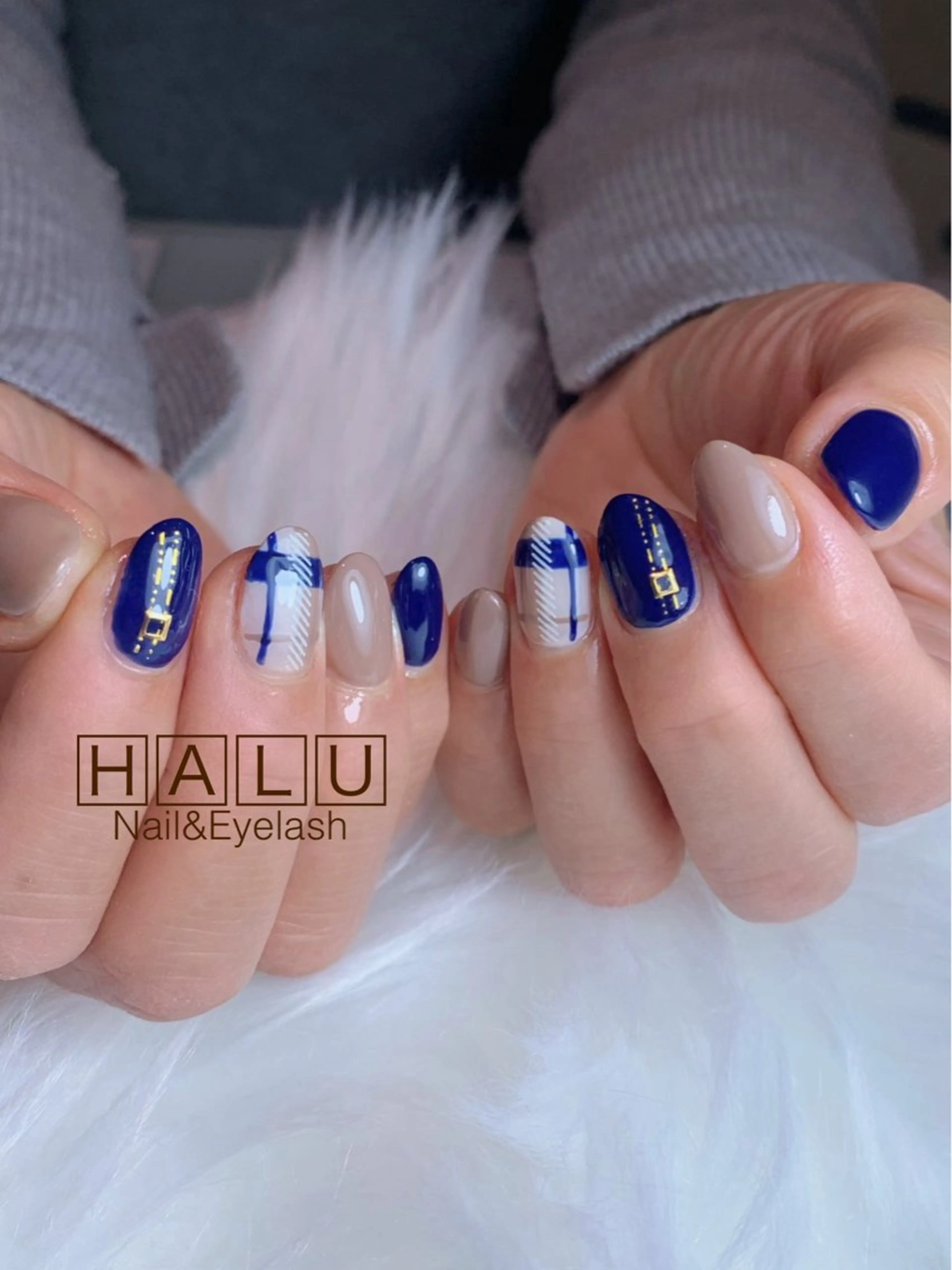 ネイル カジュアル ネイビー HALU ハルのネイルデザイン