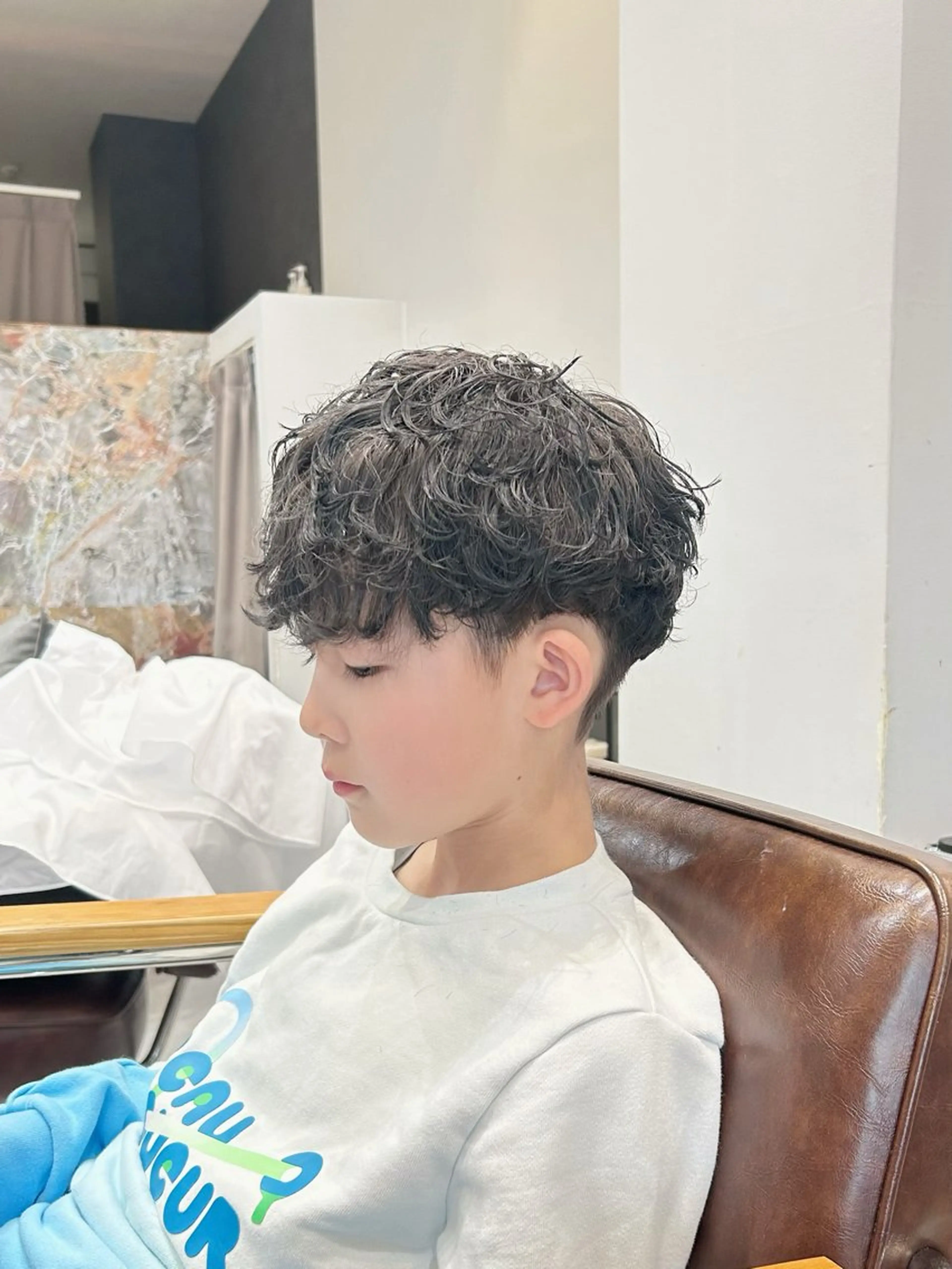 ショート カラー パーマ メンズ calna by ELMO  上ノ井のヘアスタイル