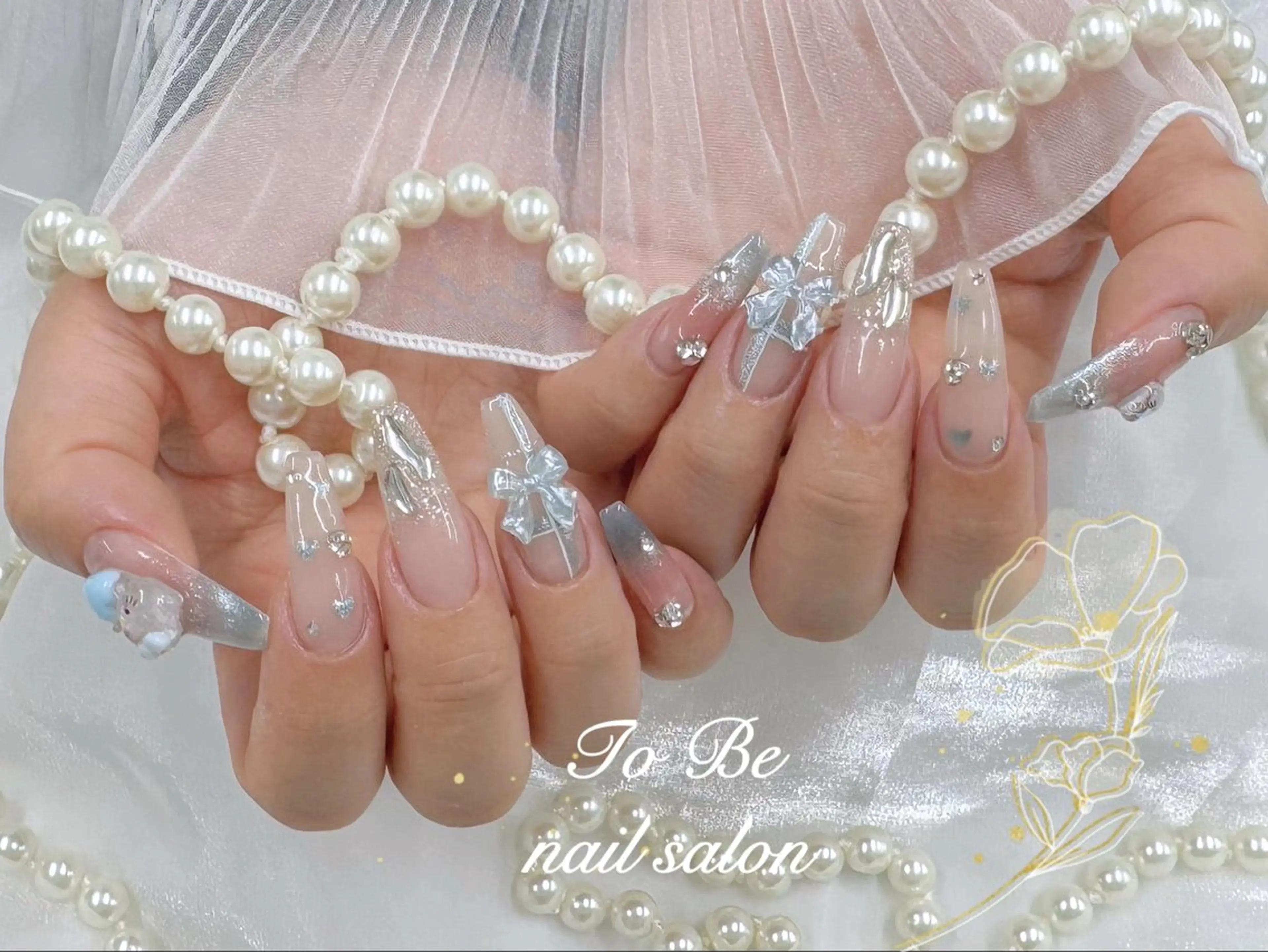 ロング ハンドネイル Nail Salon To Be珈月のネイルデザイン