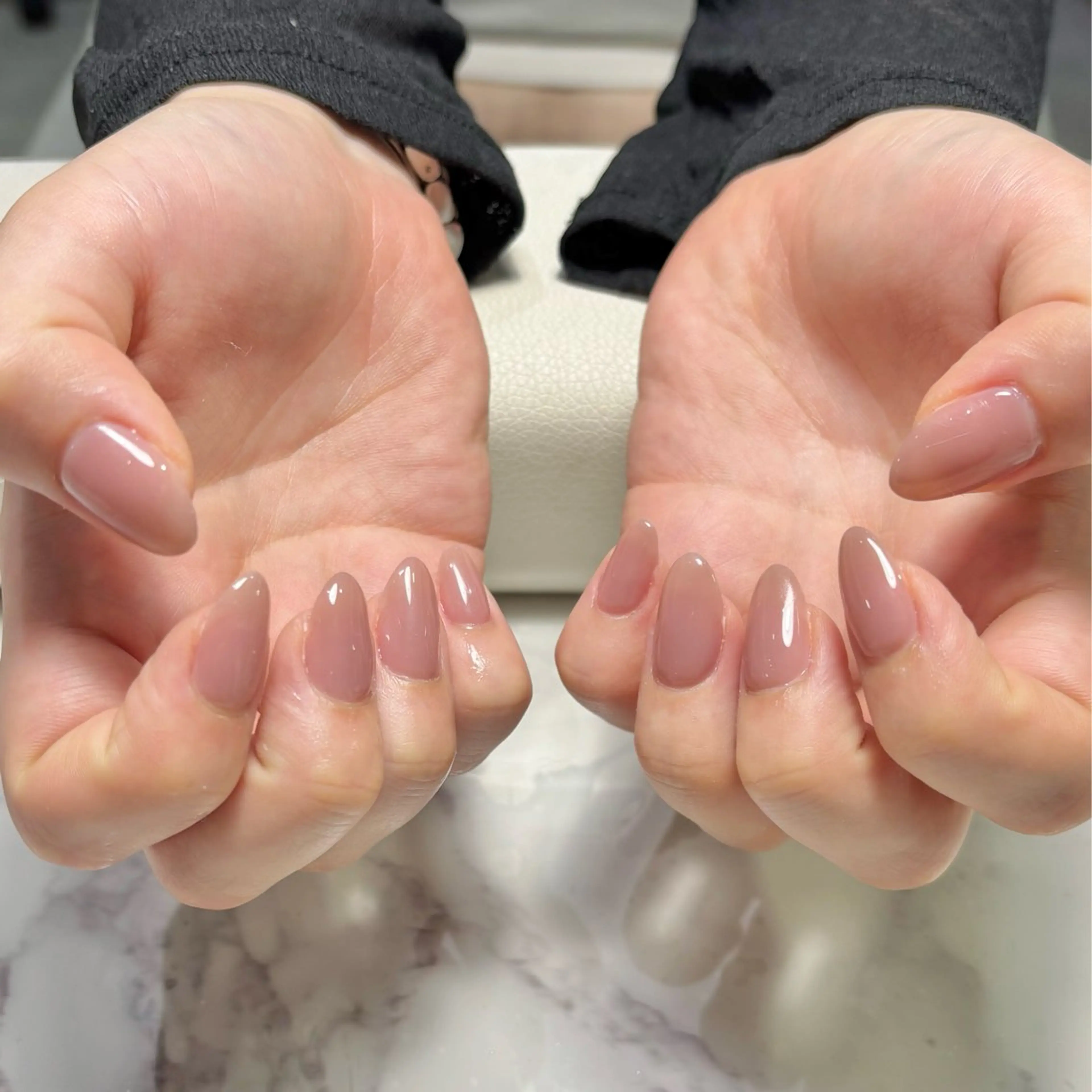 🩵ワンカラー・ラメグラ✨　【3週間以上経過の再来店様、ハードジェル、埋め尽くし】の写真