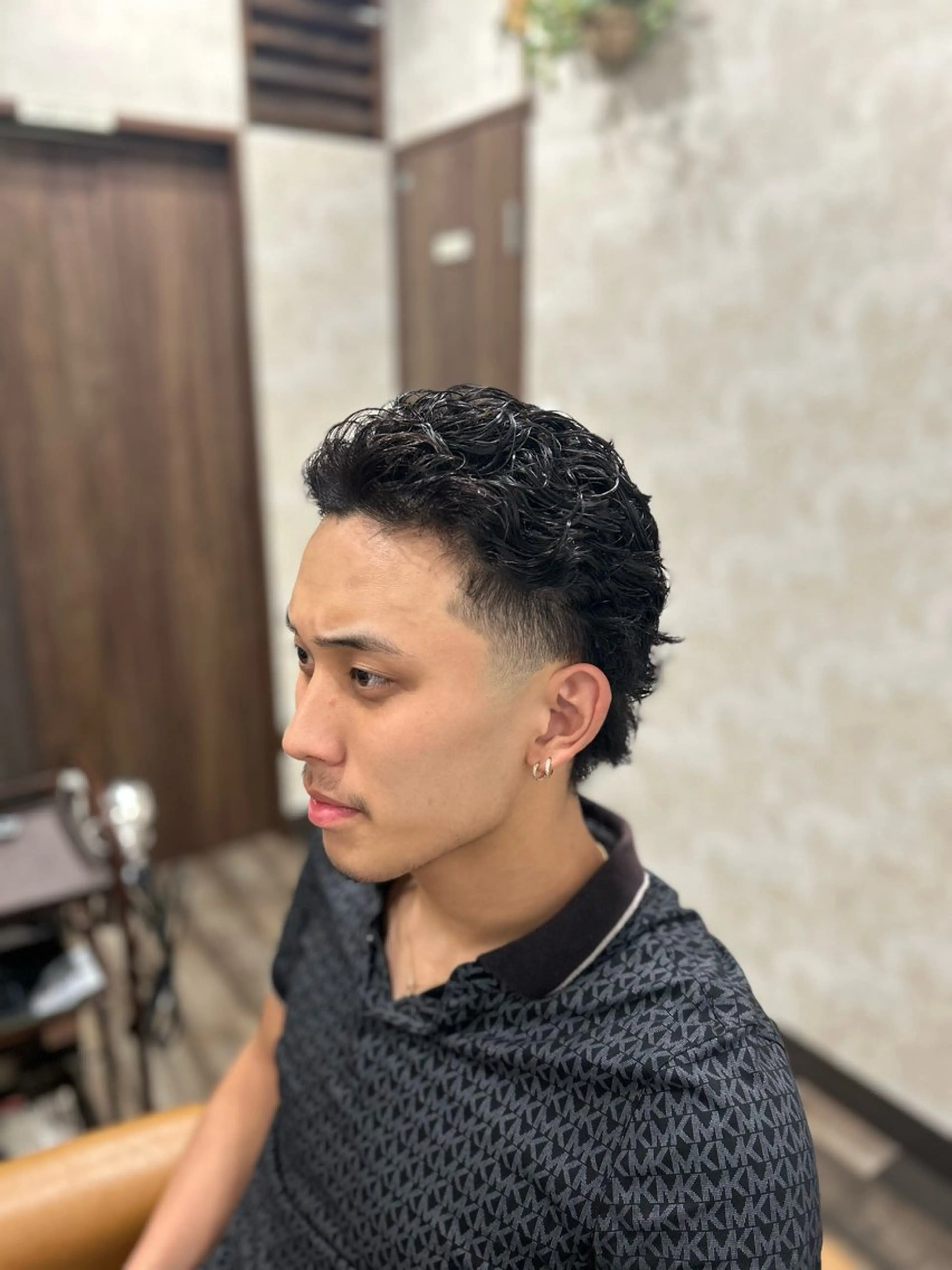 ミディアム パーマ メンズ カット パーマ メンズカット/ 雄大のヘアスタイル