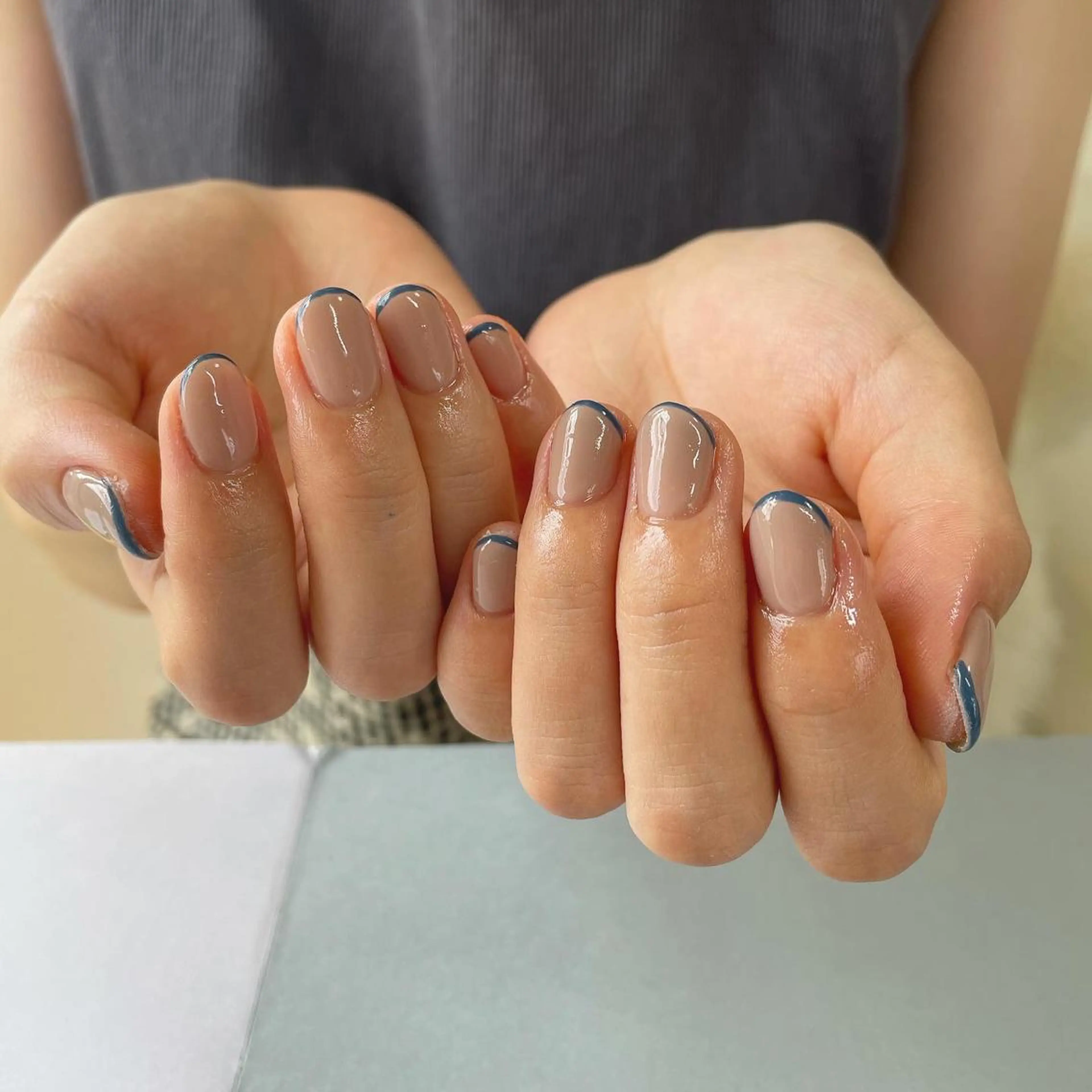 ネイル フレンチネイル シンプルネイル ハンドネイル フットネイル chai大阪上本町 sayakaのネイルデザイン