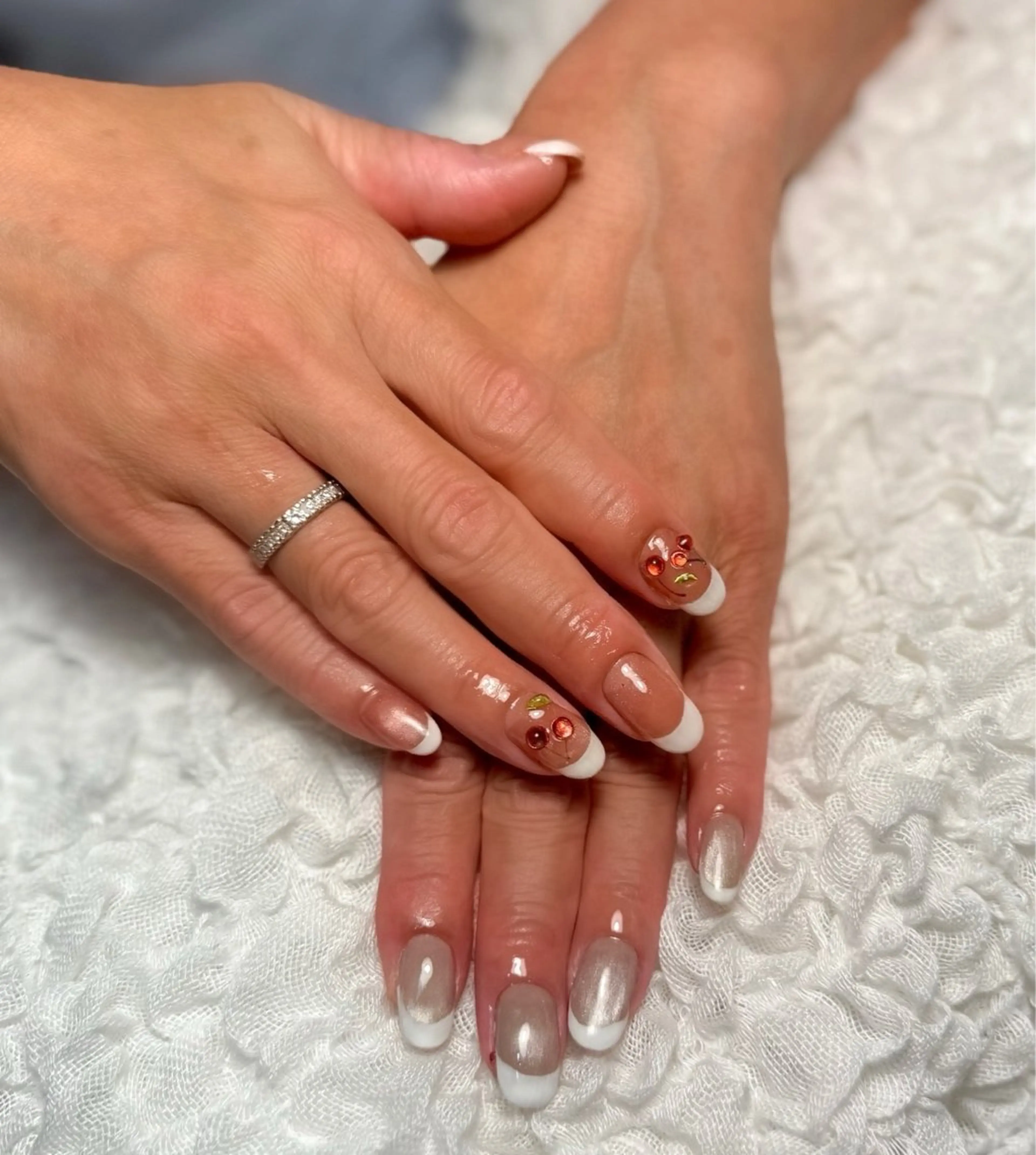 ネイル アートネイル フレンチネイル マグネットネイル 持ち込み ぷっくりネイル ハンドネイル nail salon Estelleのネイルデザイン