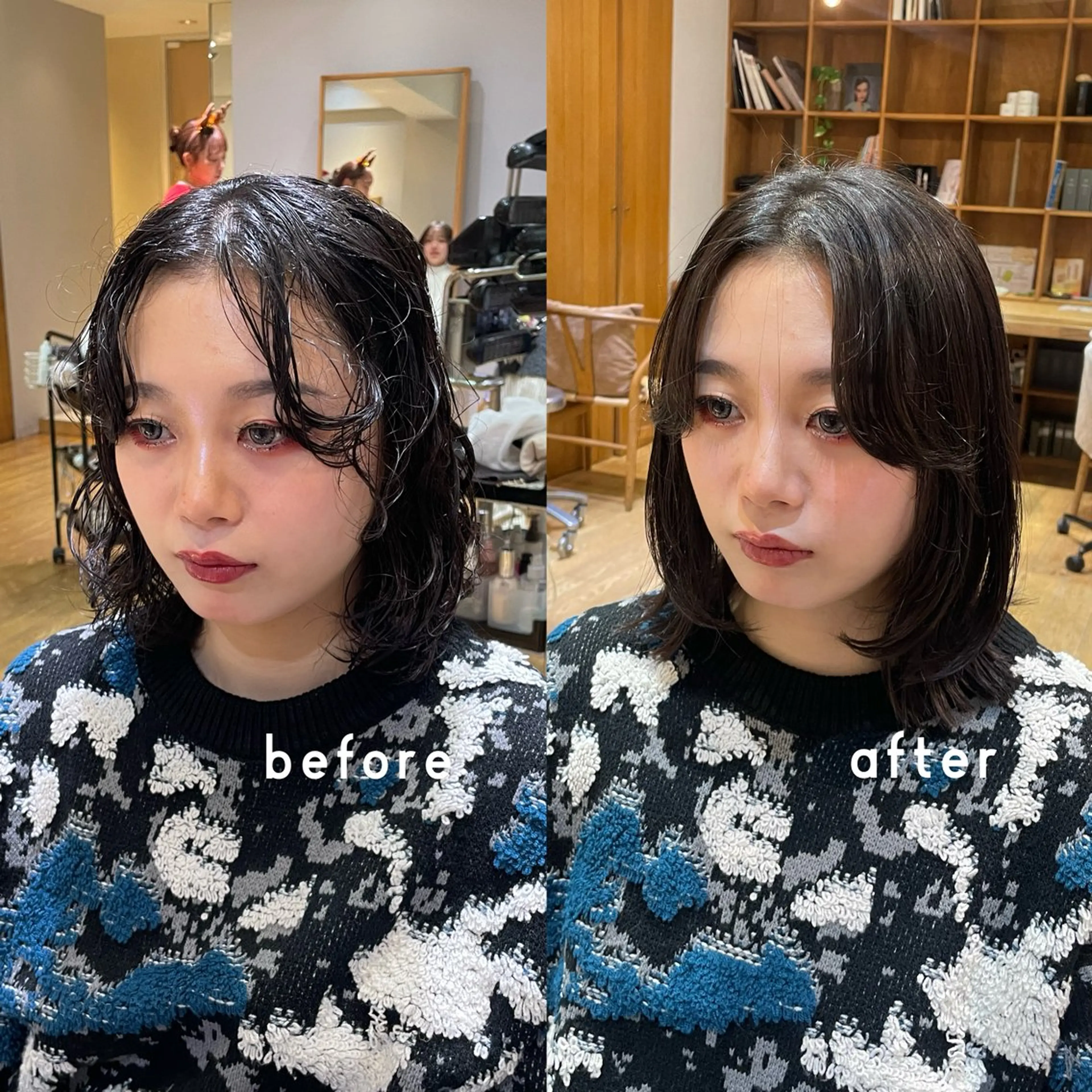 ミディアム ミディアムパーマ 縮毛矯正 縮毛矯正/レイヤー /ひかるのヘアスタイル