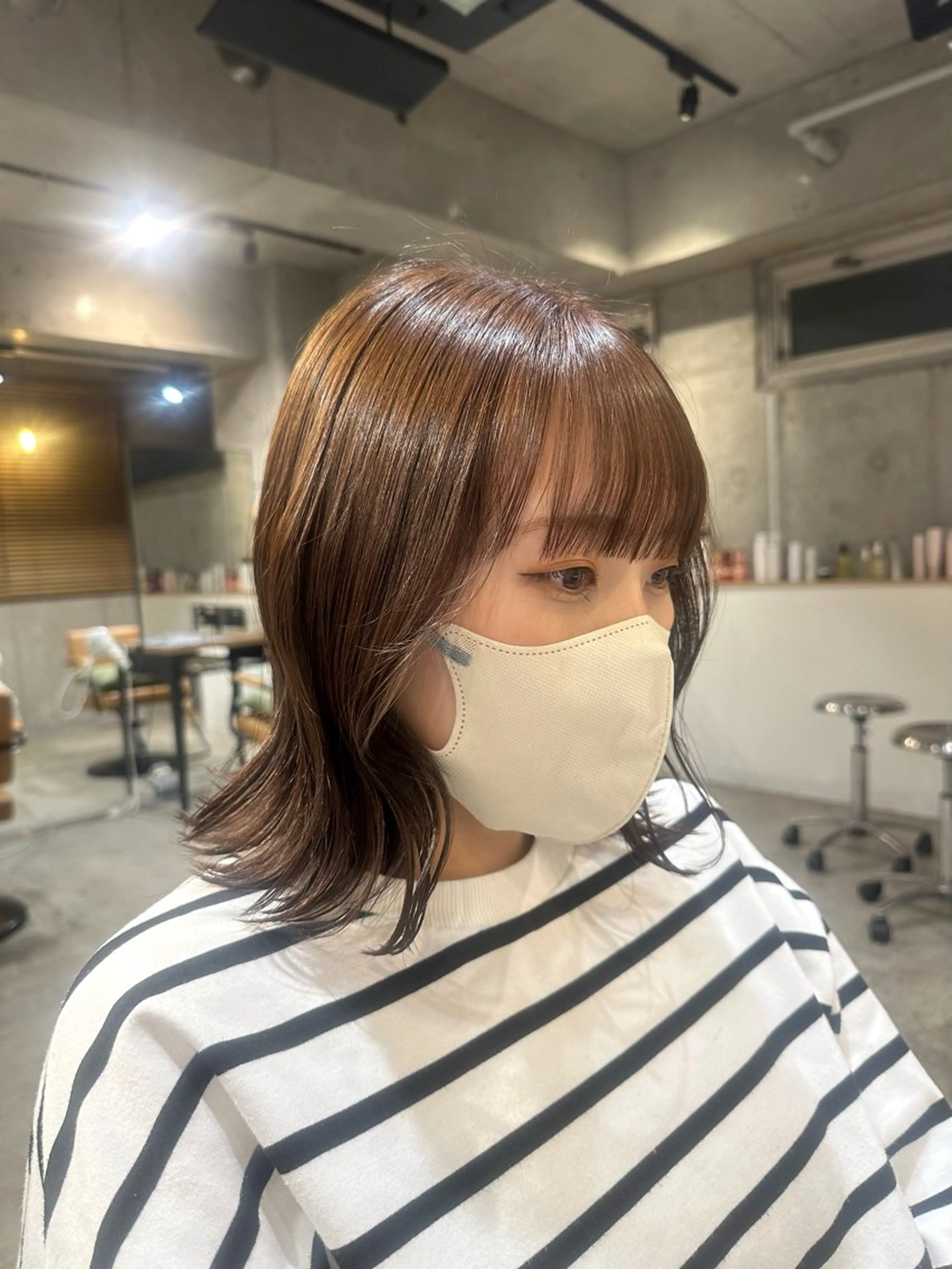 ミディアム 韓国レイヤー・ボブ/ 暖色⭐️優香⭐️のヘアスタイル