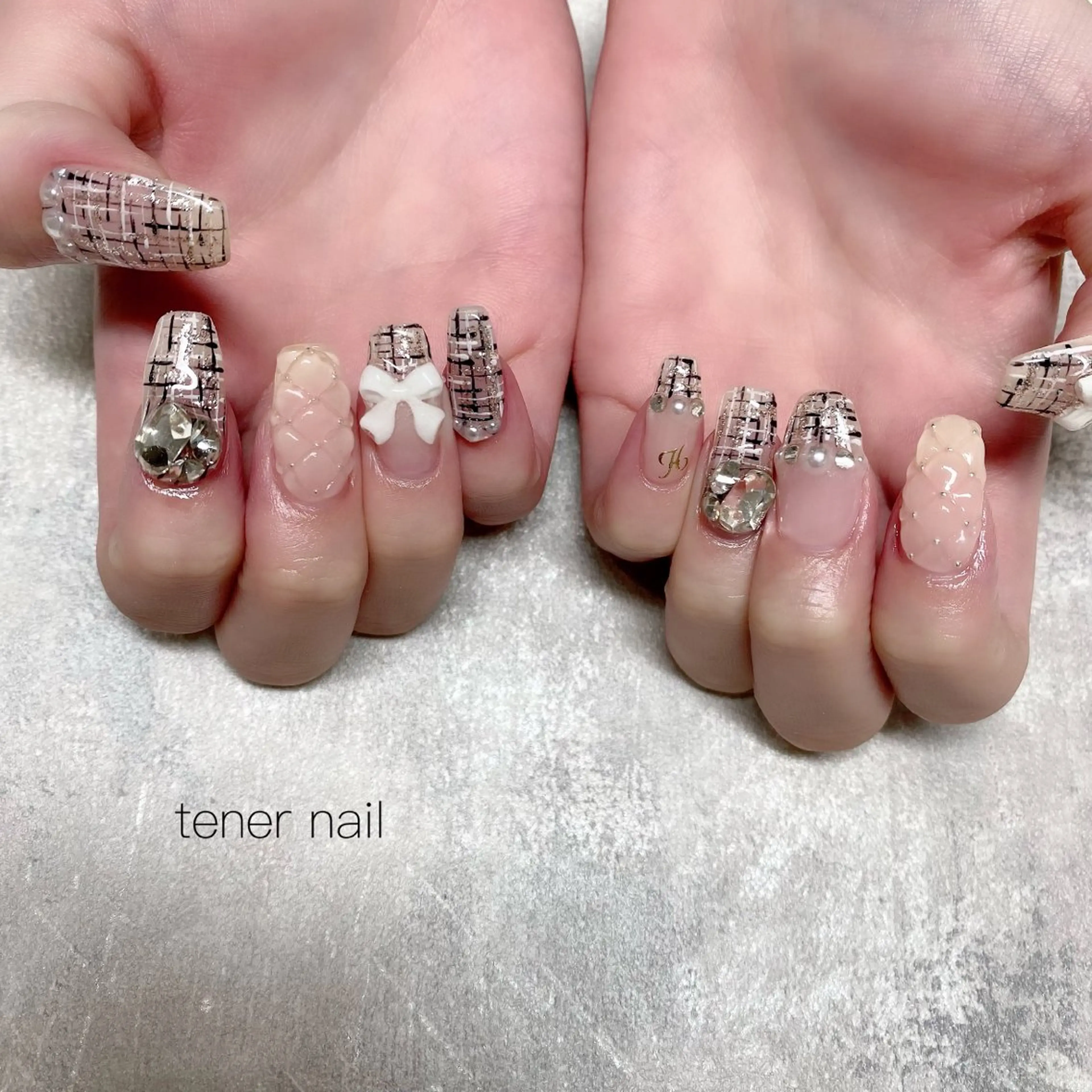 ネイル ツイードネイル ハンドネイル tener  nail  テネルネイル所属・テネルネイル tener nailのネイルデザイン