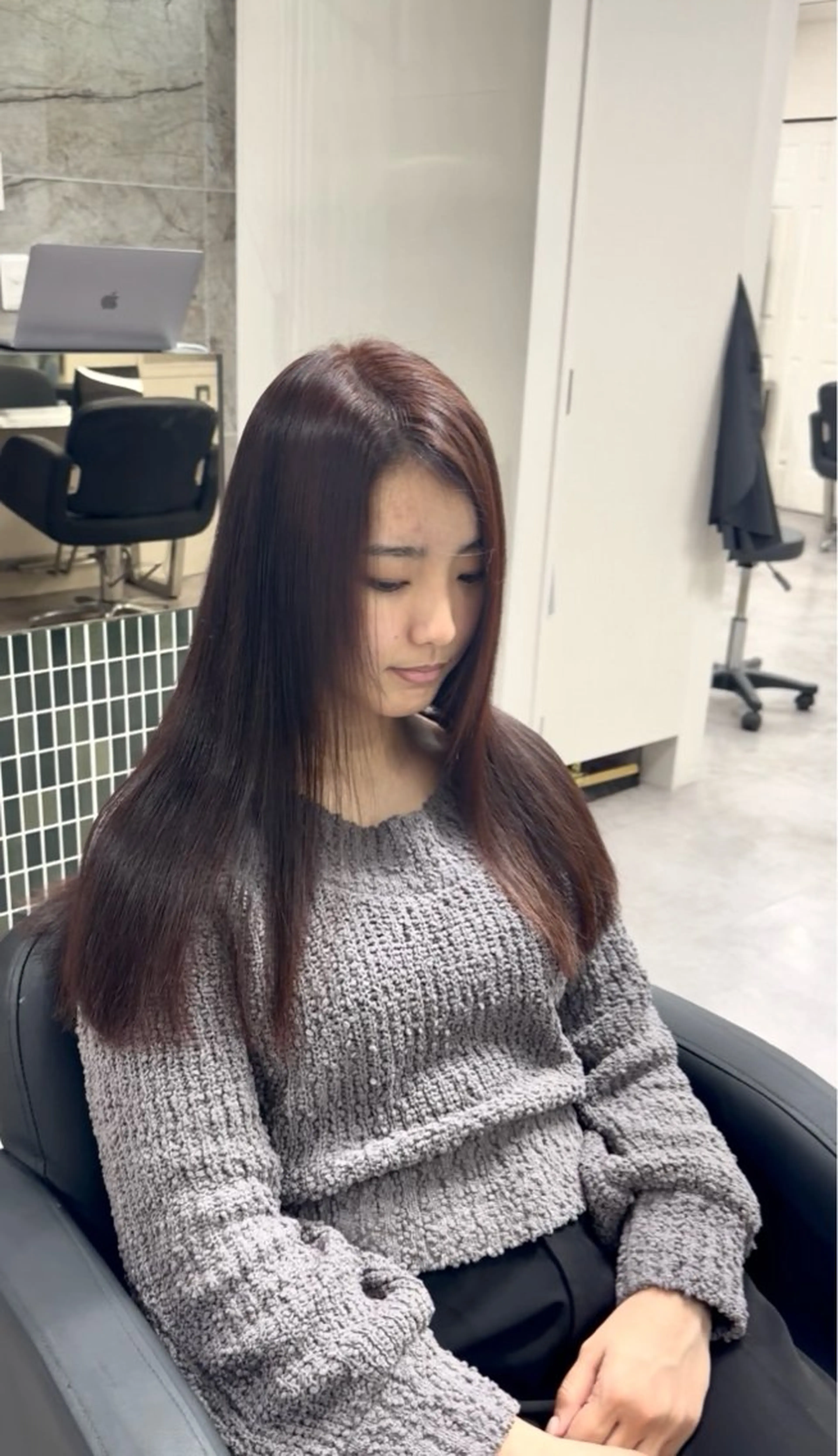 ロング ヘアカラー トリートメント 猿渡 /🍃乾燥ケア × ✨透明感カラーのヘアスタイル