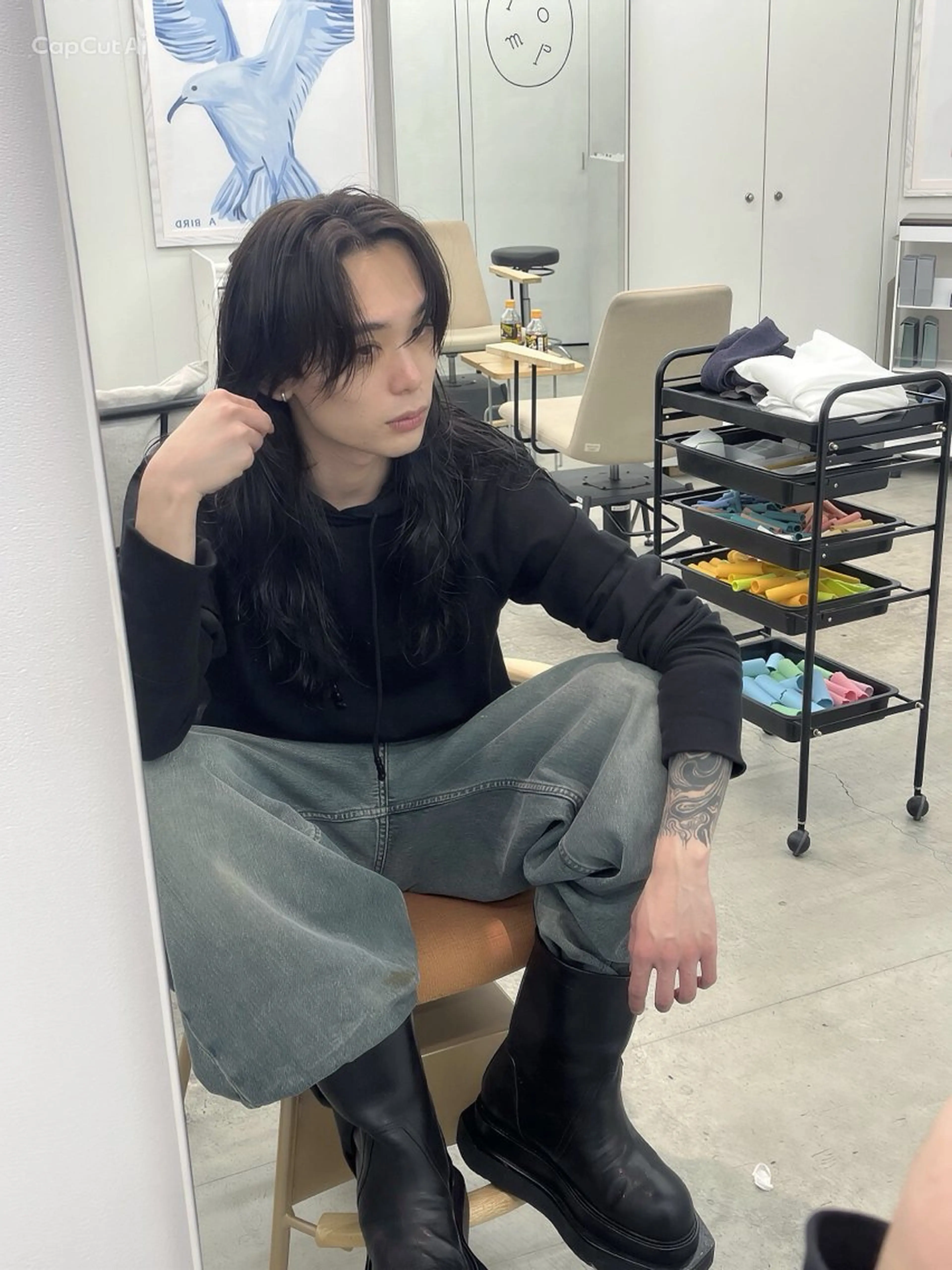 ロング パーマ メンズ メンズパーマ ニュアンスパーマ 山口 あかりのヘアスタイル